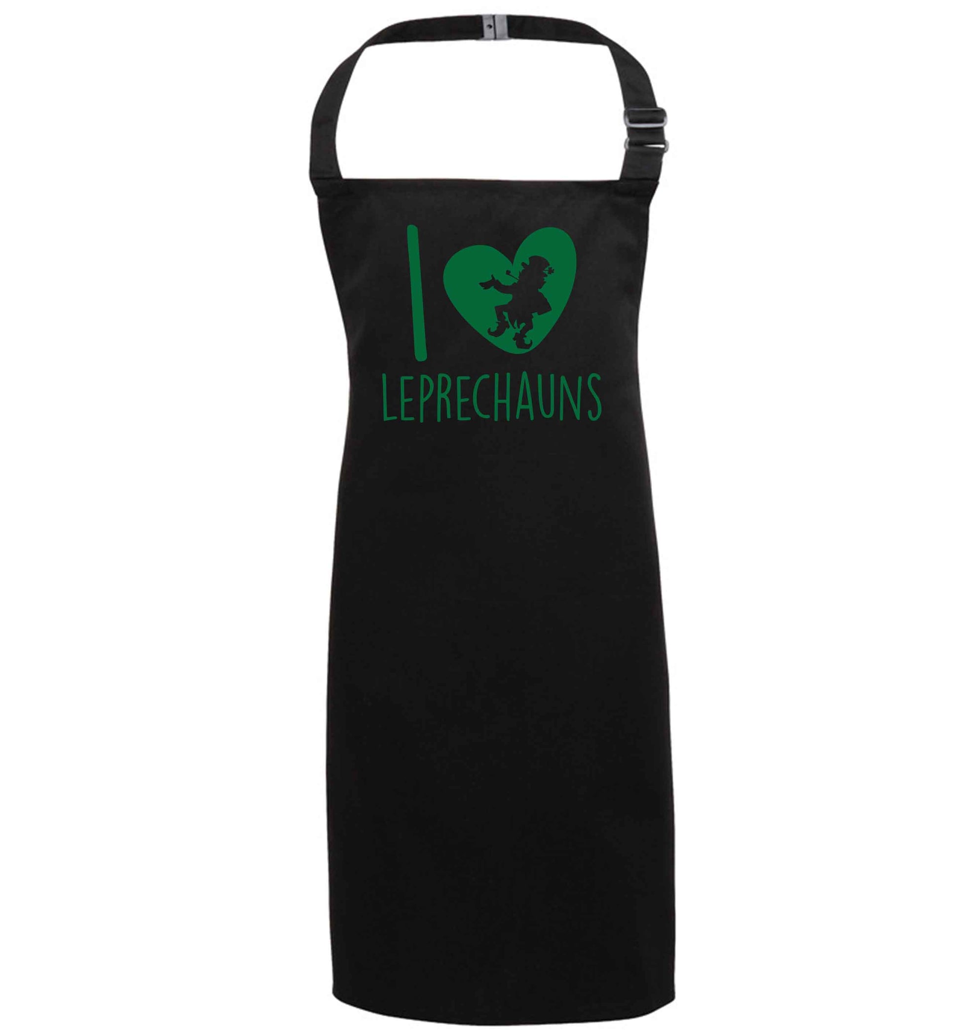 I love leprechauns black apron 7-10 years