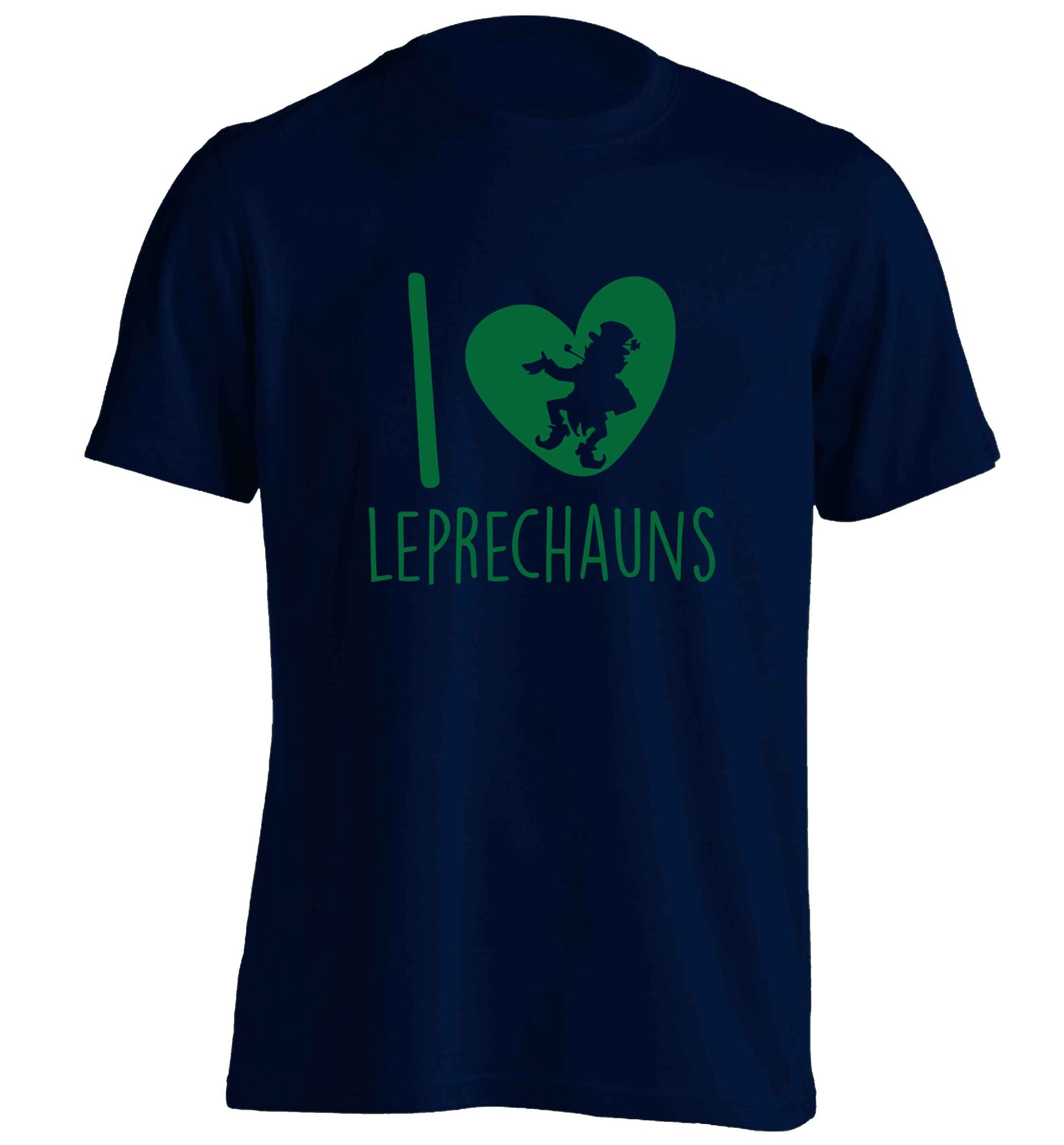 I love leprechauns adults unisex navy Tshirt 2XL
