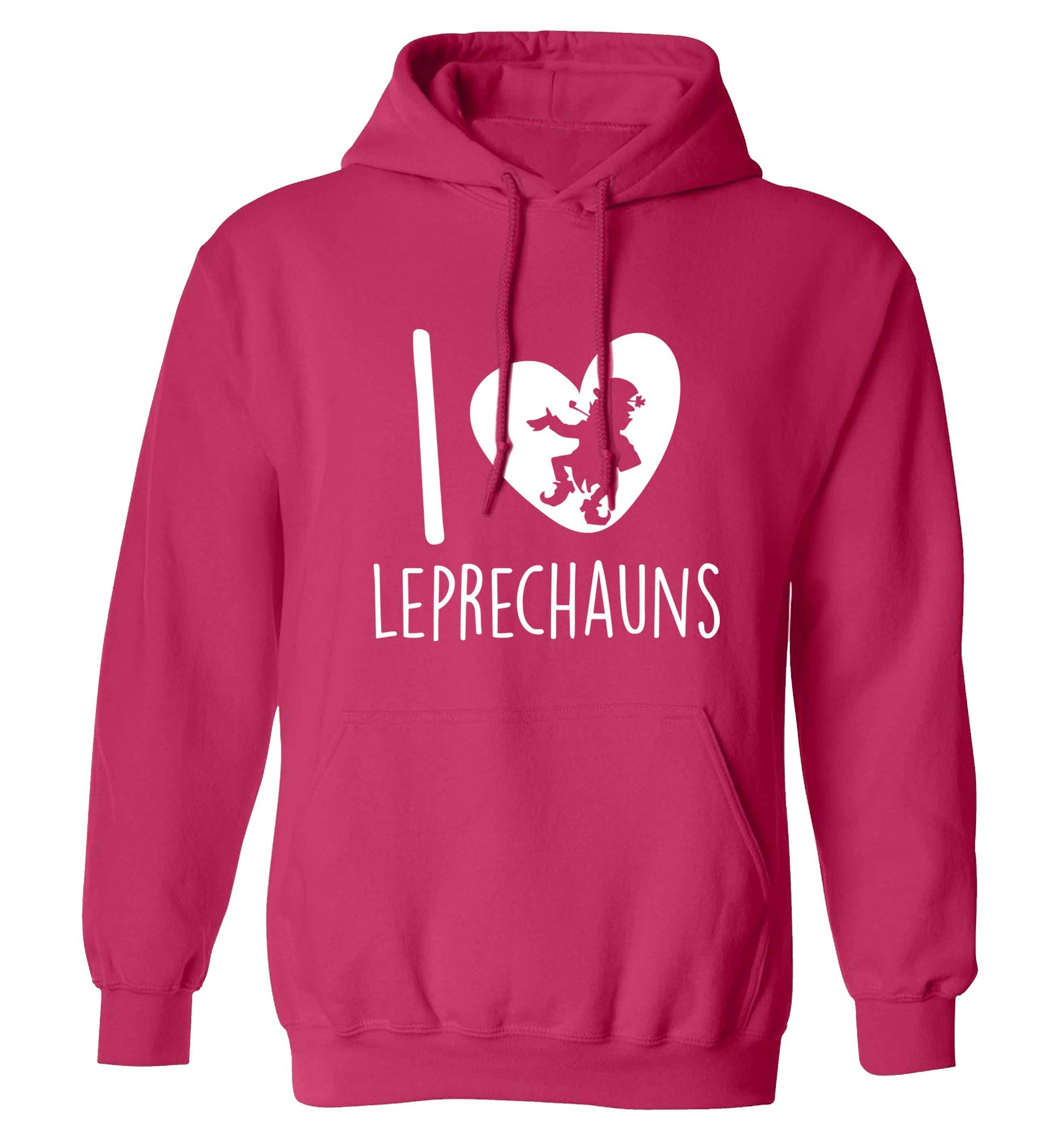 I love leprechauns adults unisex pink hoodie 2XL