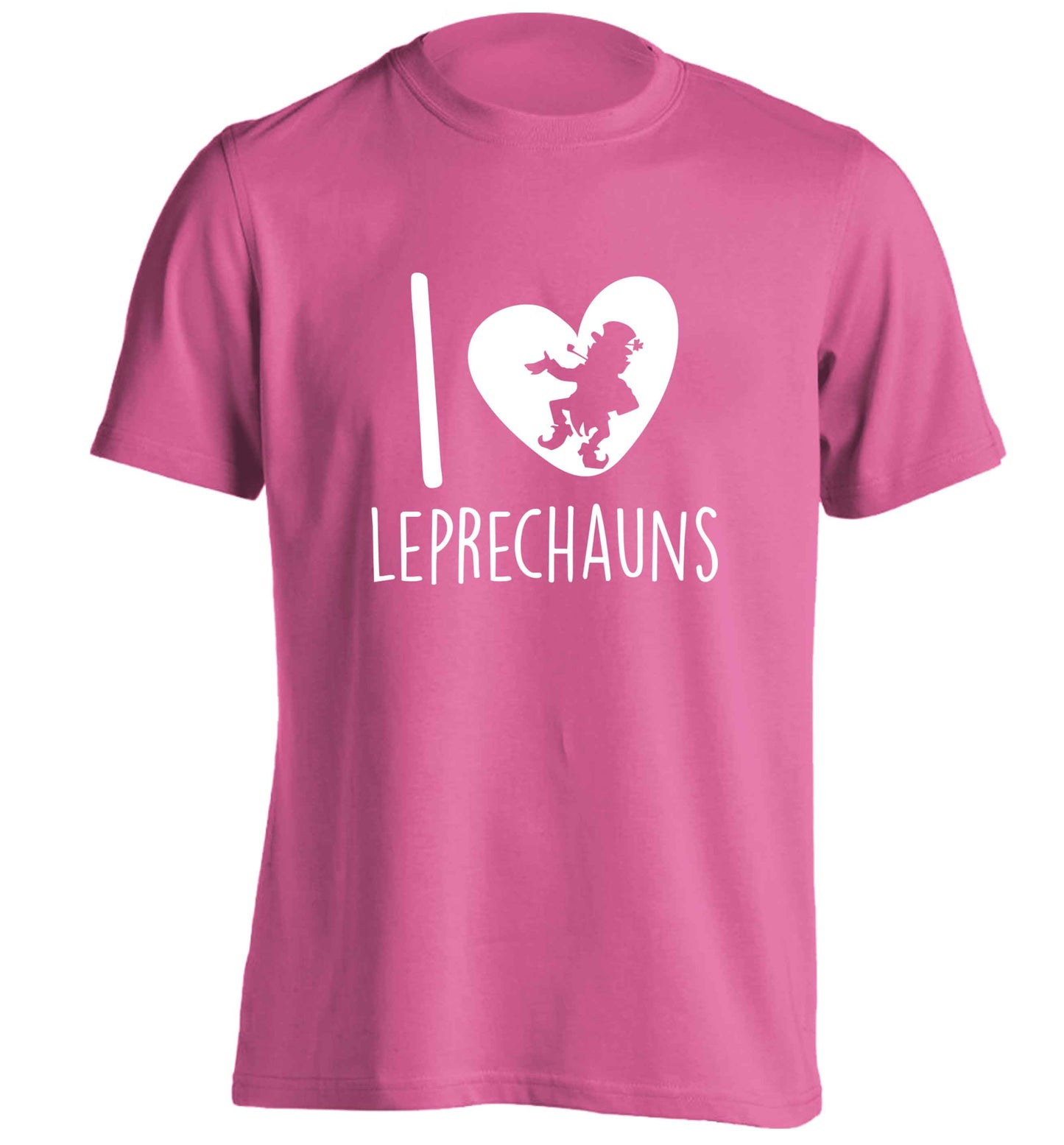 I love leprechauns adults unisex pink Tshirt 2XL