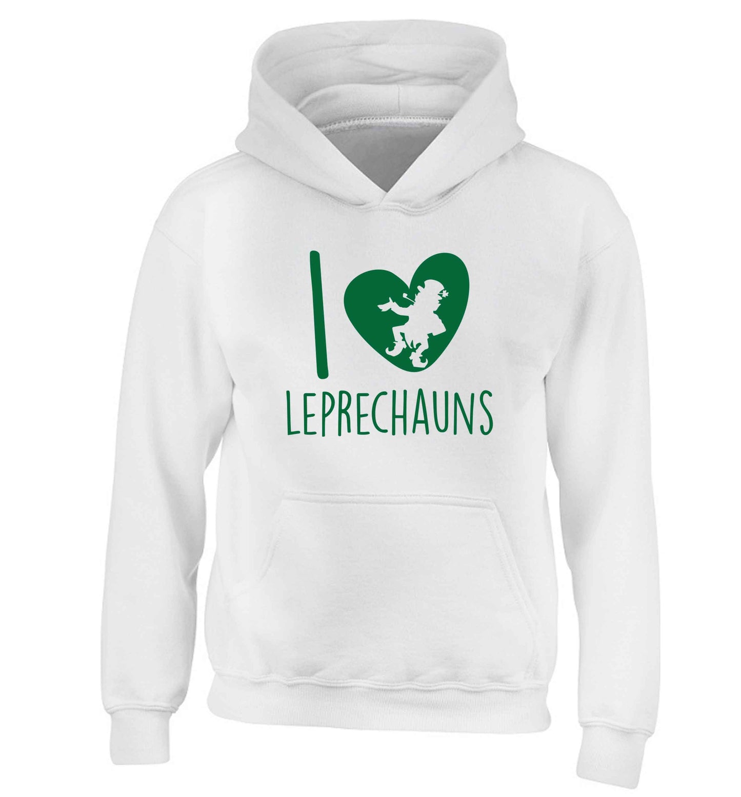 I love leprechauns children's white hoodie 12-13 Years