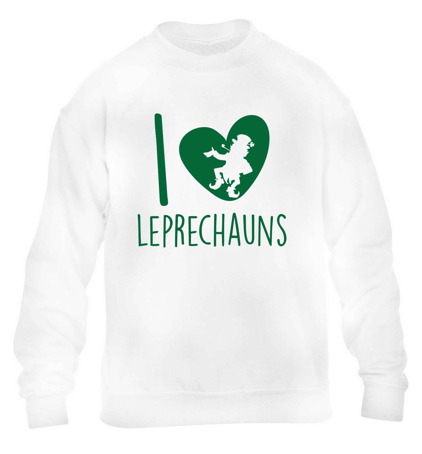 I love leprechauns children's white sweater 12-13 Years