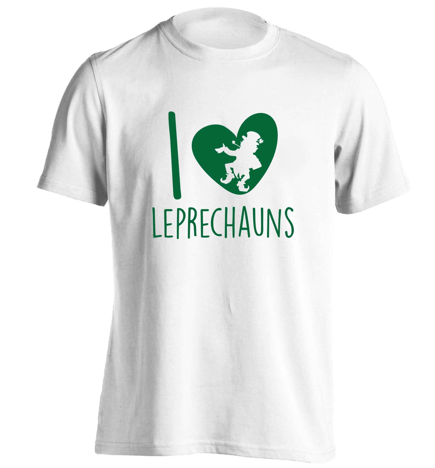 I love leprechauns adults unisex white Tshirt 2XL