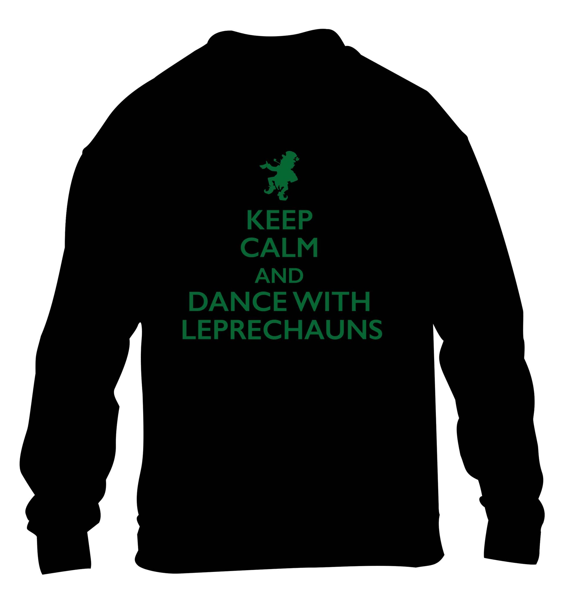 Keep calm and dance with leprechauns children's black sweater 12-13 Years