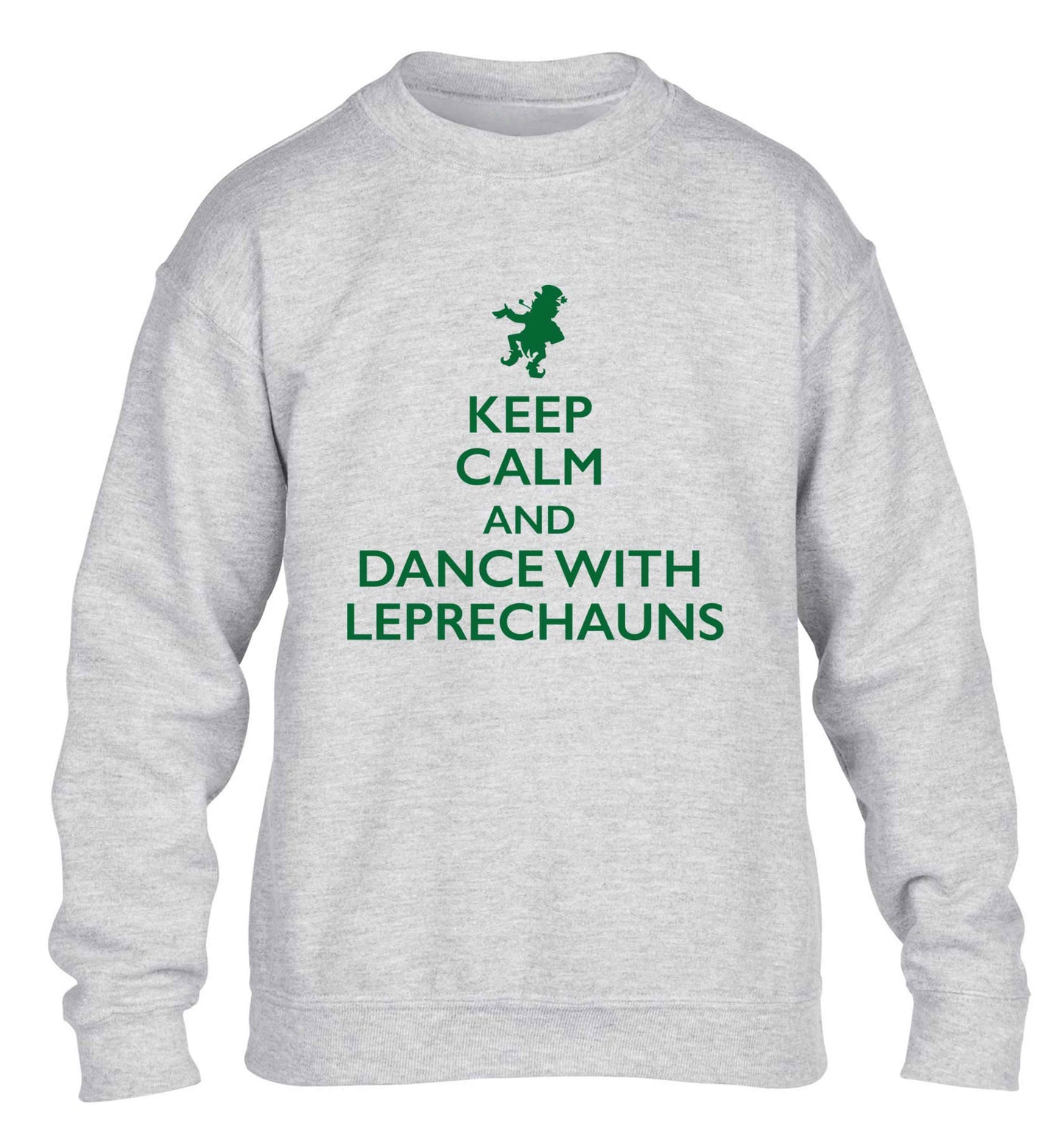 Keep calm and dance with leprechauns children's grey sweater 12-13 Years