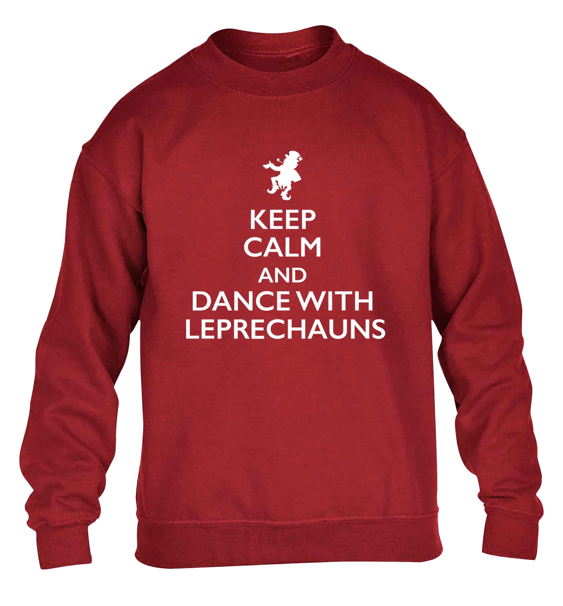 Keep calm and dance with leprechauns children's grey sweater 12-13 Years