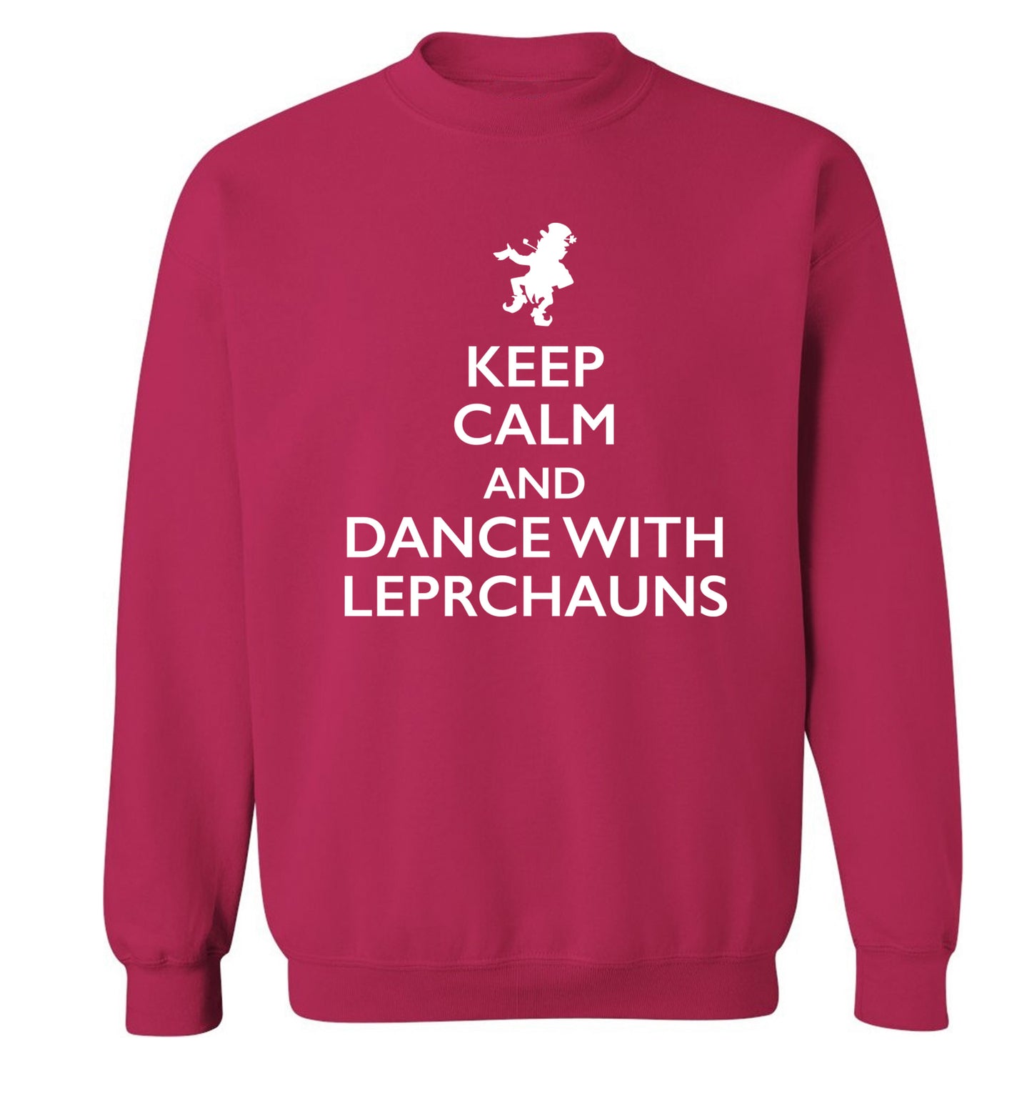 Keep calm and dance with leprechauns Adult's unisex pink Sweater 2XL