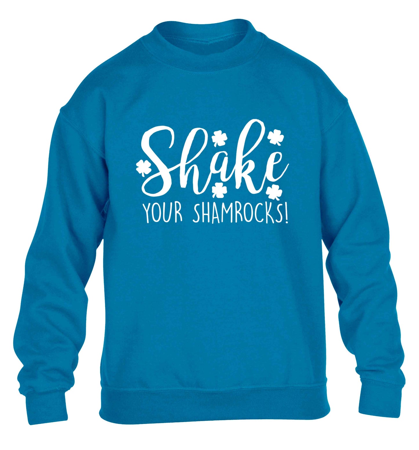 Shake your shamrocks children's blue sweater 12-13 Years