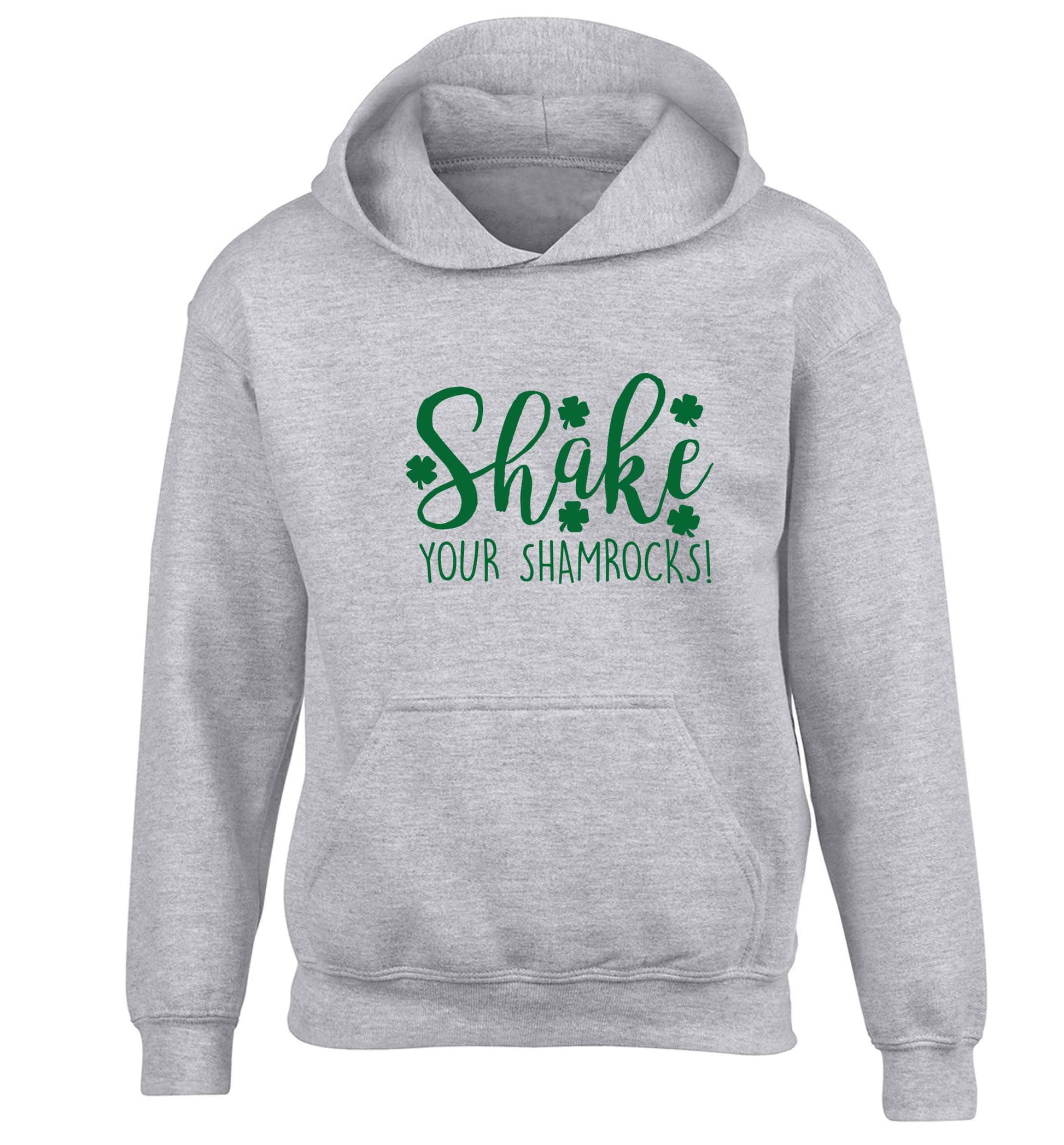 Shake your shamrocks children's grey hoodie 12-13 Years