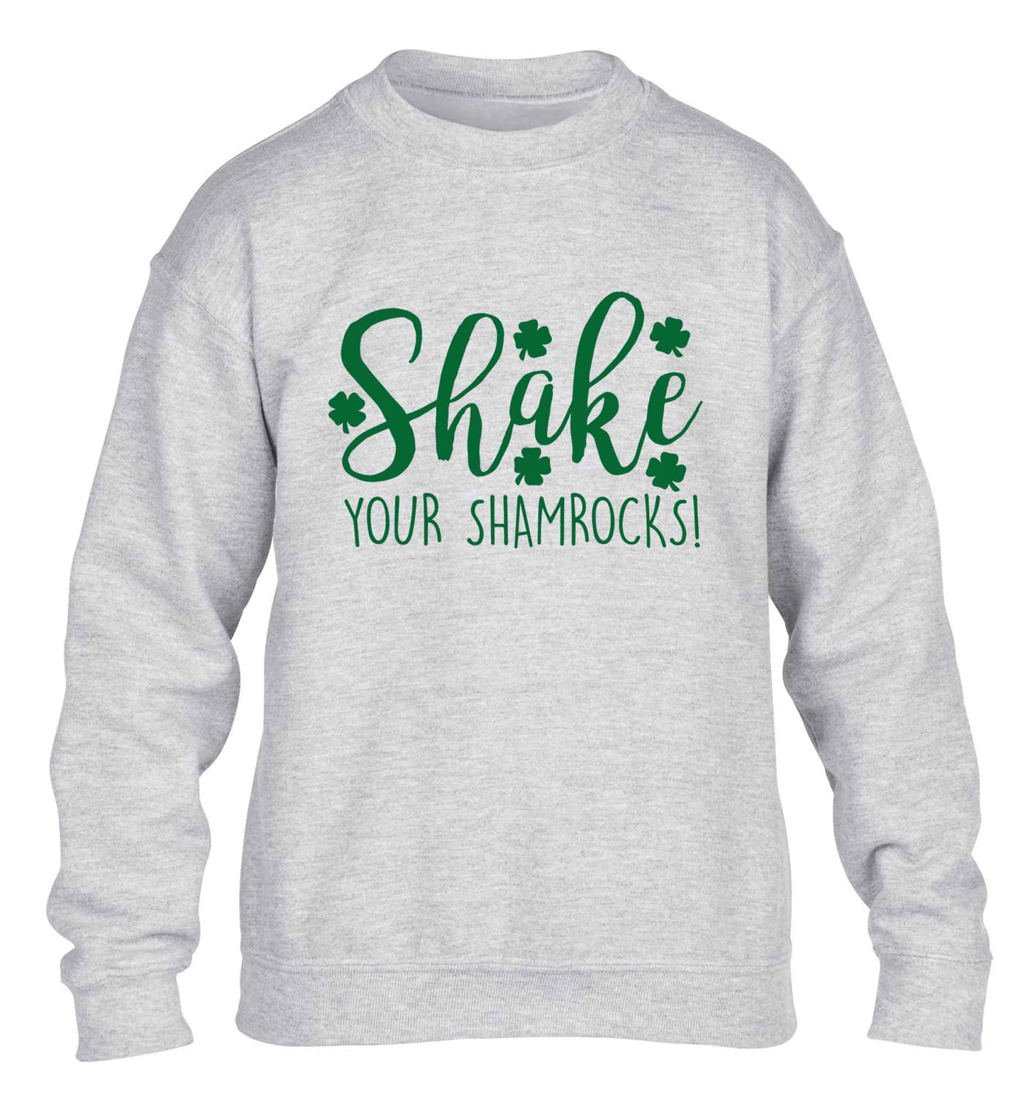 Shake your shamrocks children's grey sweater 12-13 Years