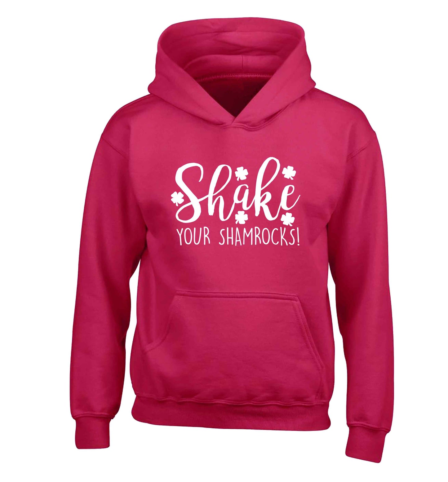 Shake your shamrocks children's pink hoodie 12-13 Years
