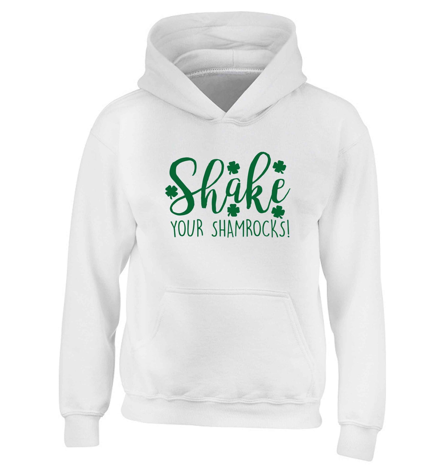 Shake your shamrocks children's white hoodie 12-13 Years