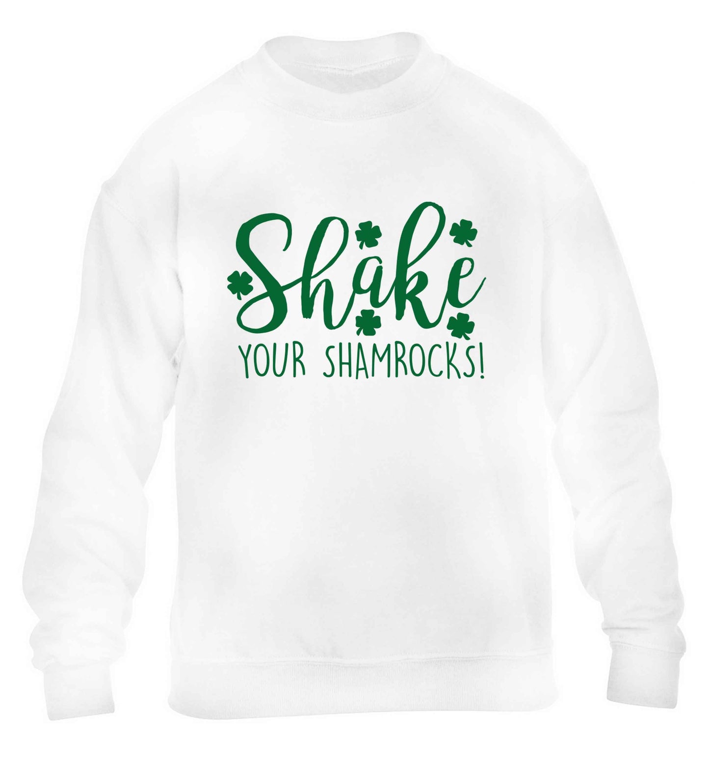 Shake your shamrocks children's white sweater 12-13 Years