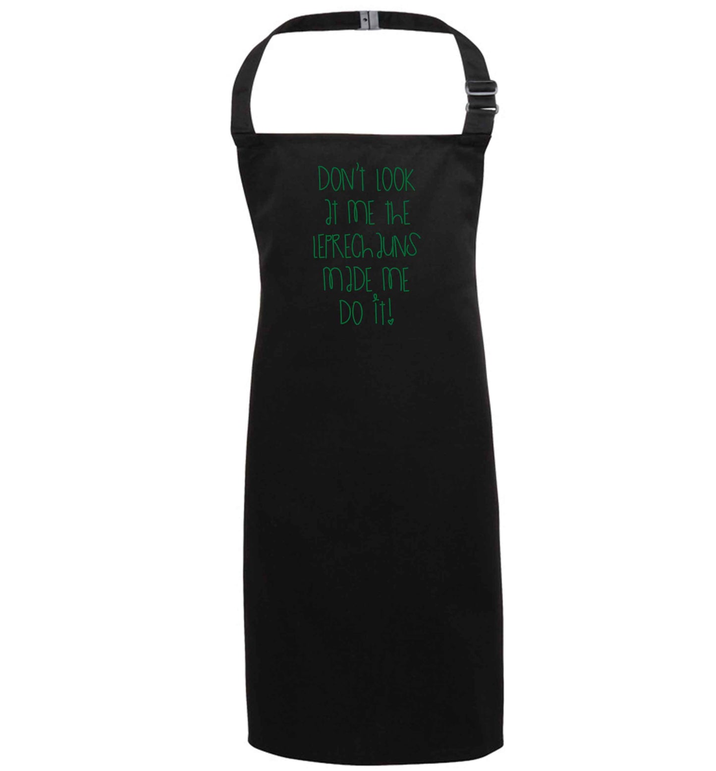 Don't look at me the leprechauns made me do it black apron 7-10 years