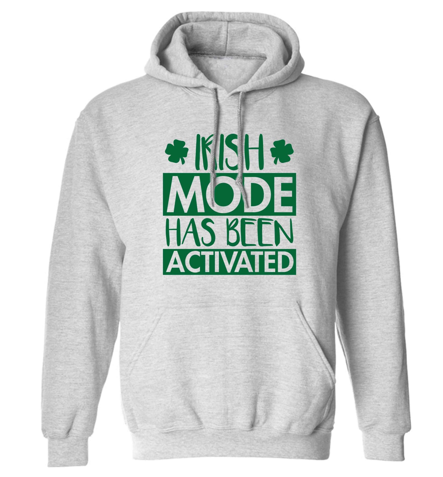 Irish mode has been activated adults unisex grey hoodie 2XL