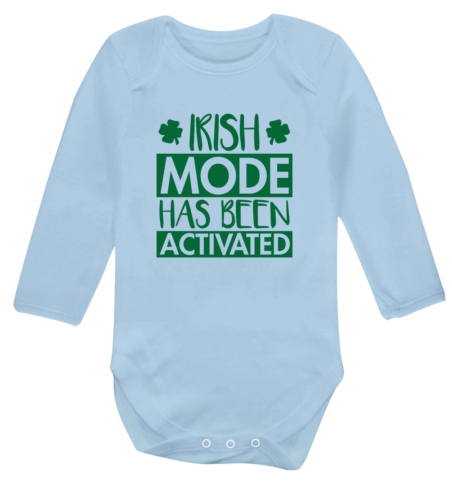 Irish mode has been activated baby vest long sleeved pale blue 6-12 months