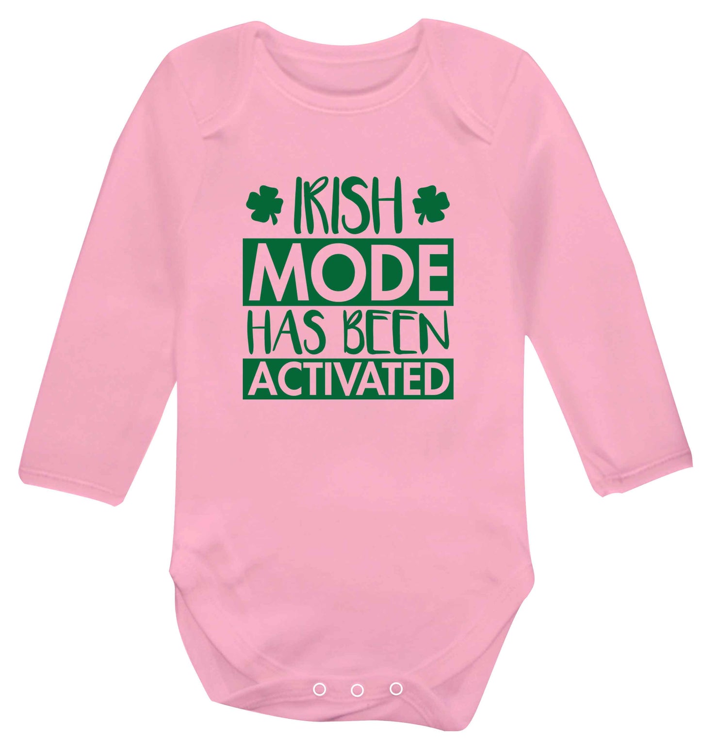 Irish mode has been activated baby vest long sleeved pale pink 6-12 months