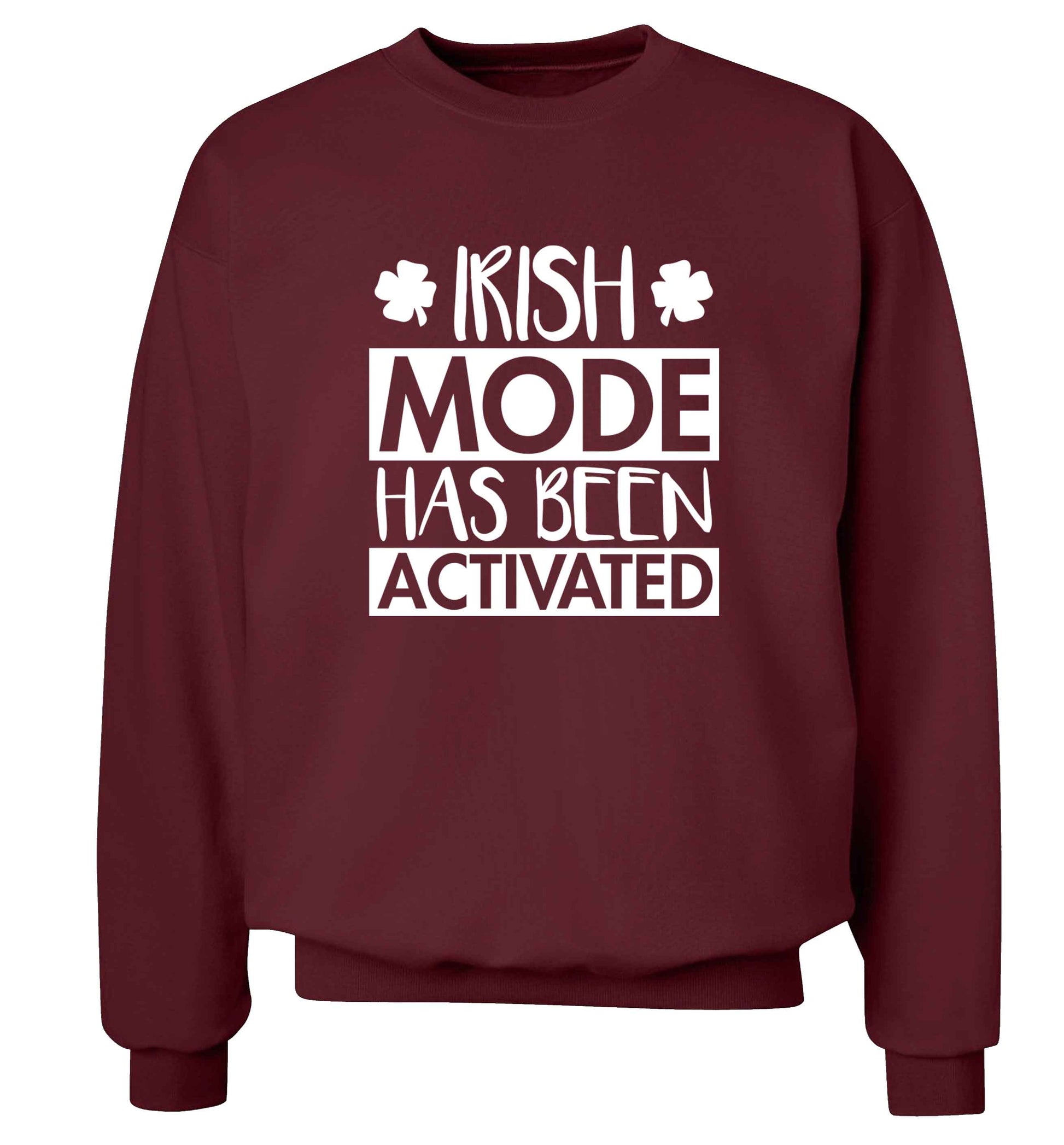 Irish mode has been activated adult's unisex maroon sweater 2XL