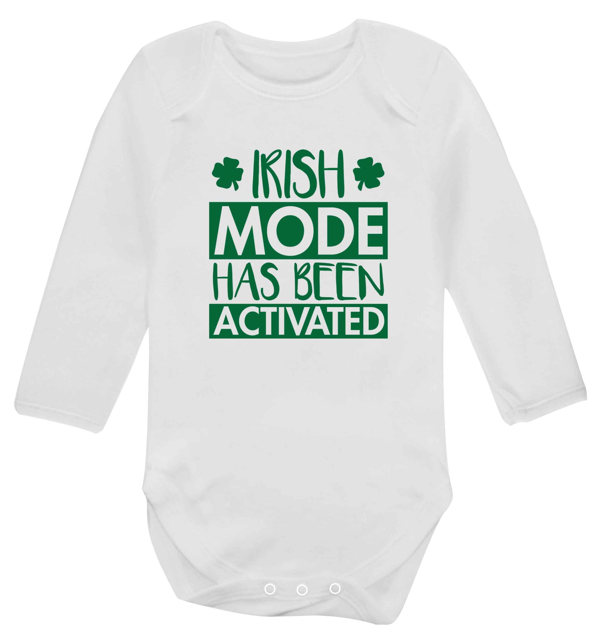 Irish mode has been activated baby vest long sleeved white 6-12 months
