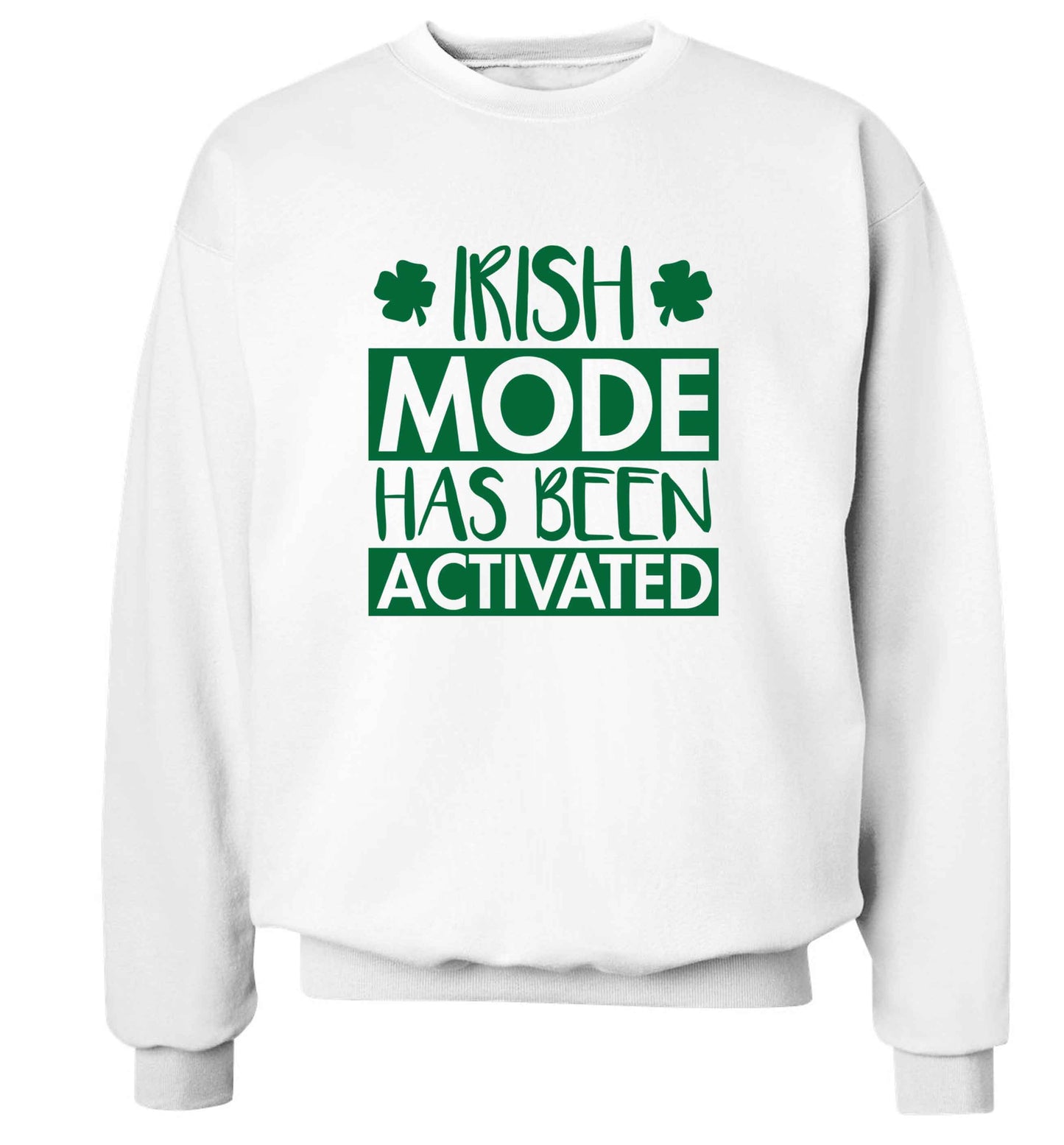 Irish mode has been activated adult's unisex white sweater 2XL