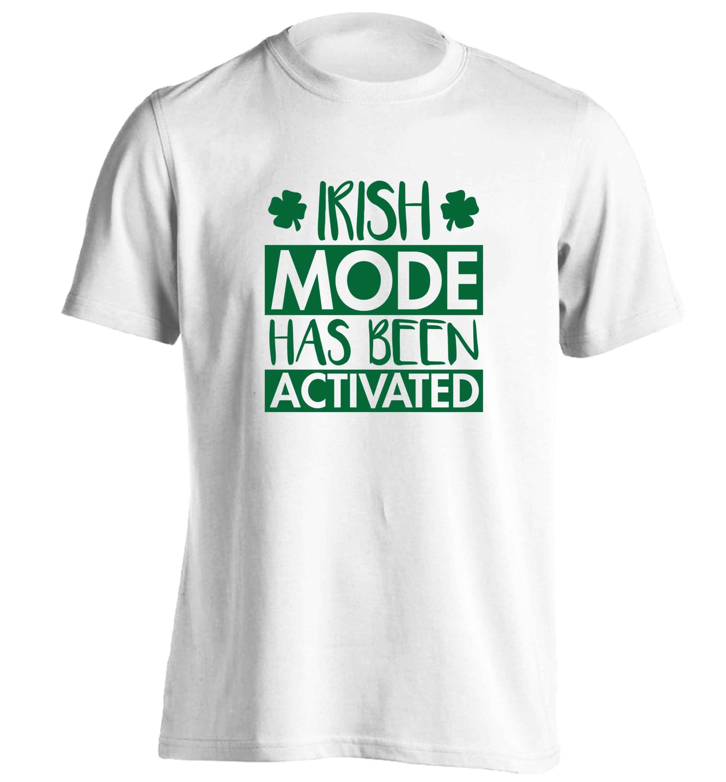 Irish mode has been activated adults unisex white Tshirt 2XL