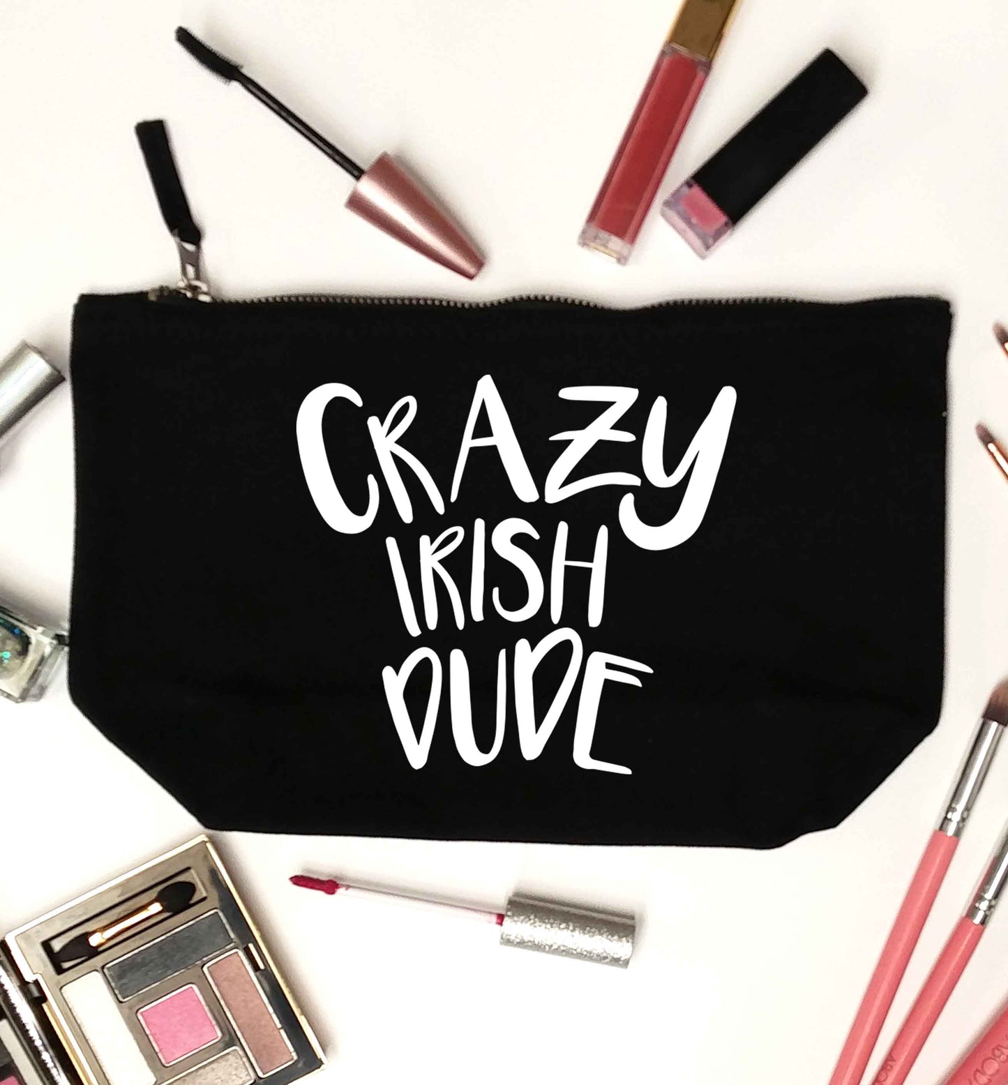 Crazy Irish dude black makeup bag