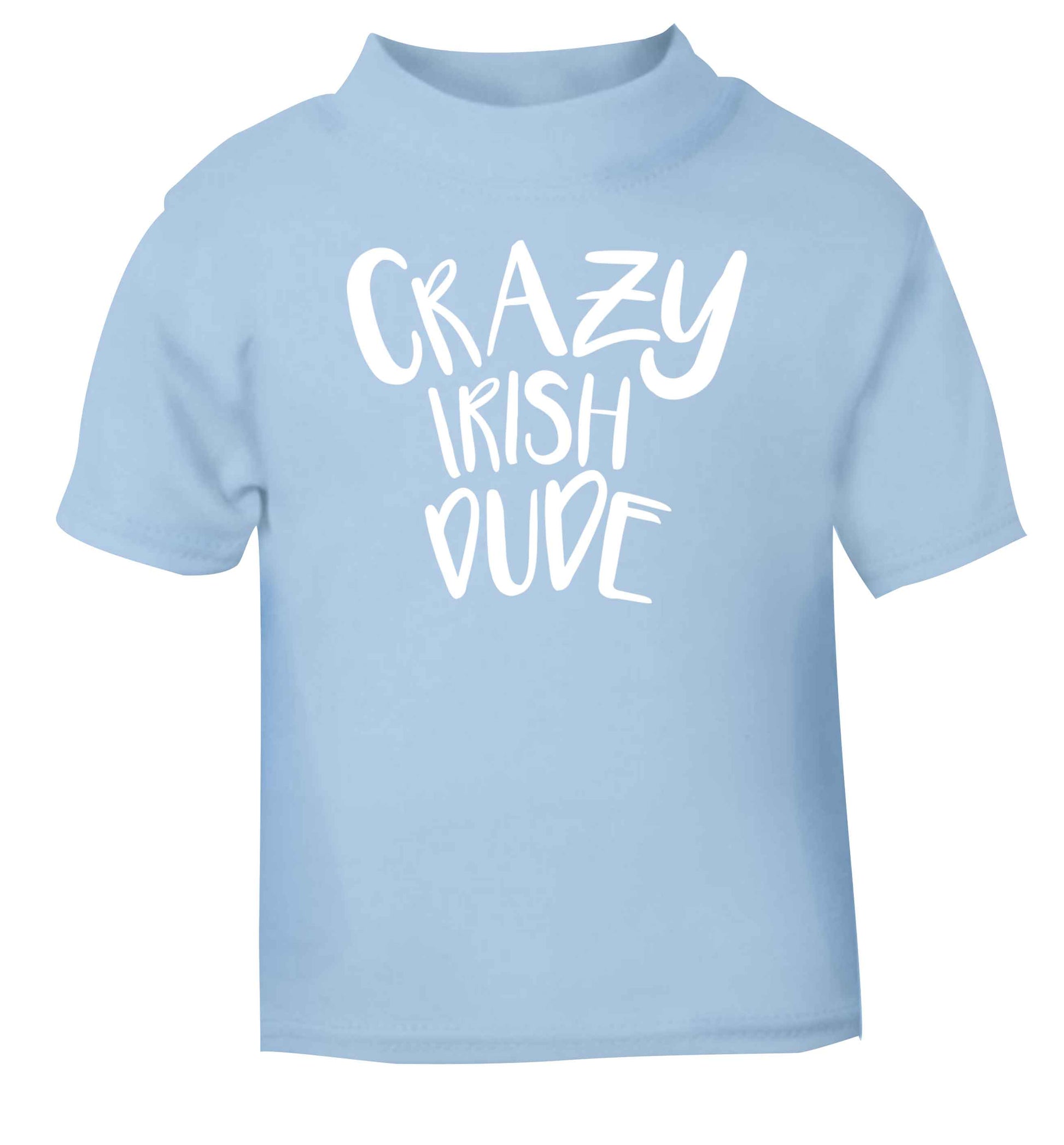 Crazy Irish dude light blue baby toddler Tshirt 2 Years