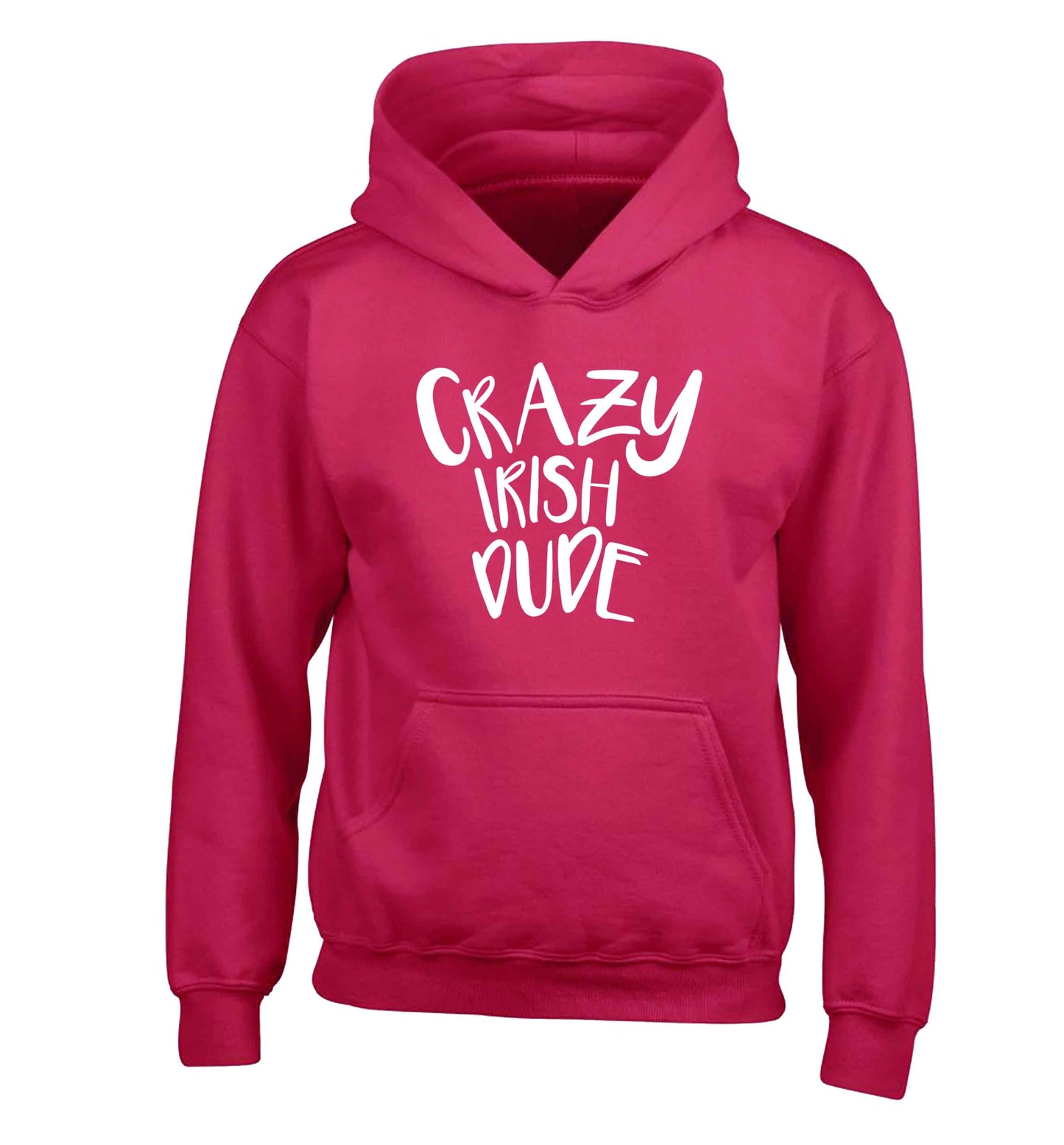 Crazy Irish dude children's pink hoodie 12-13 Years