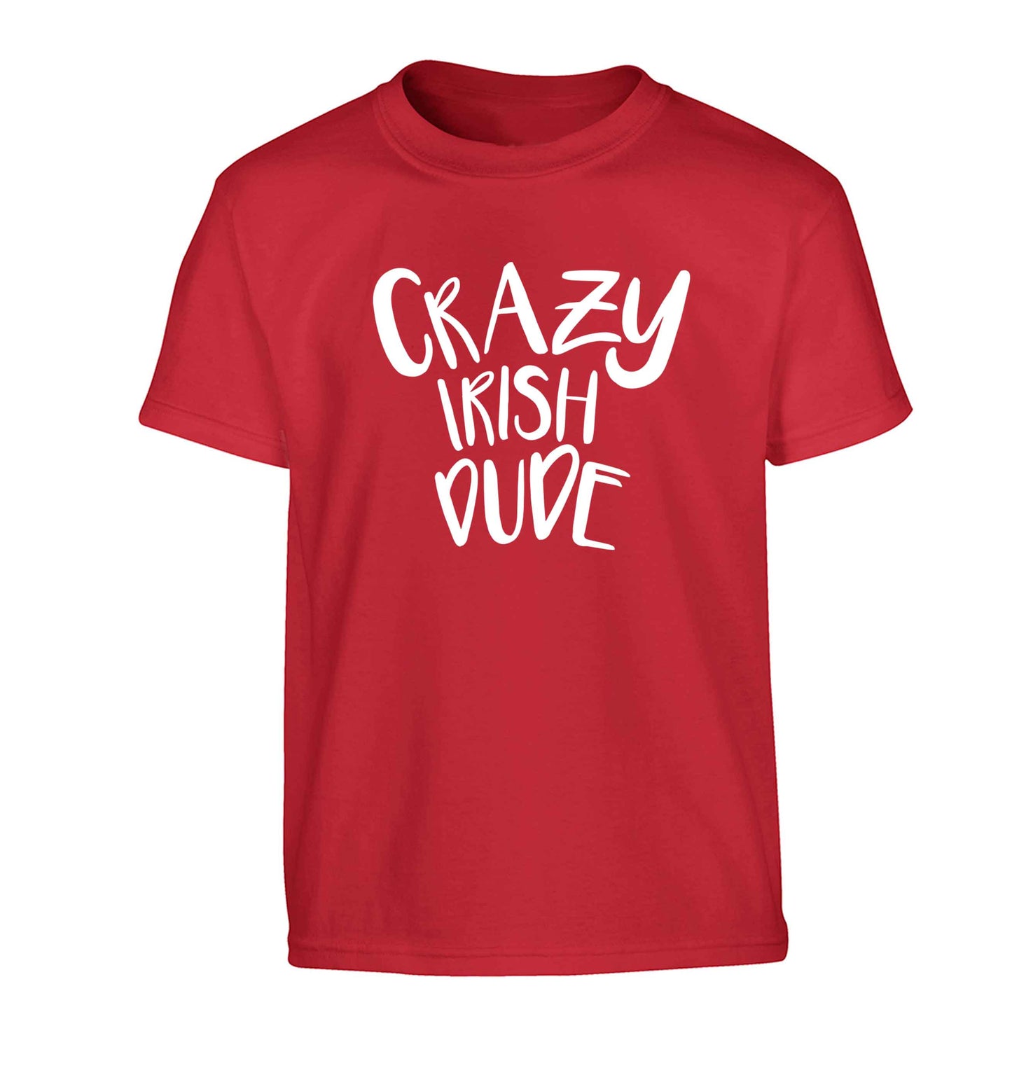 Crazy Irish dude Children's red Tshirt 12-13 Years