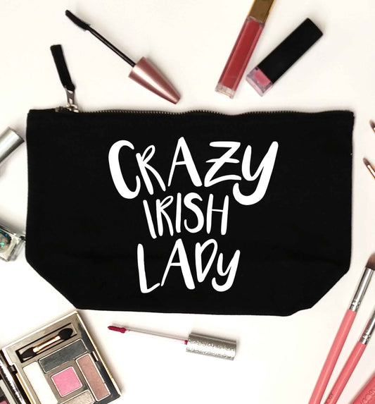 Crazy Irish lady black makeup bag