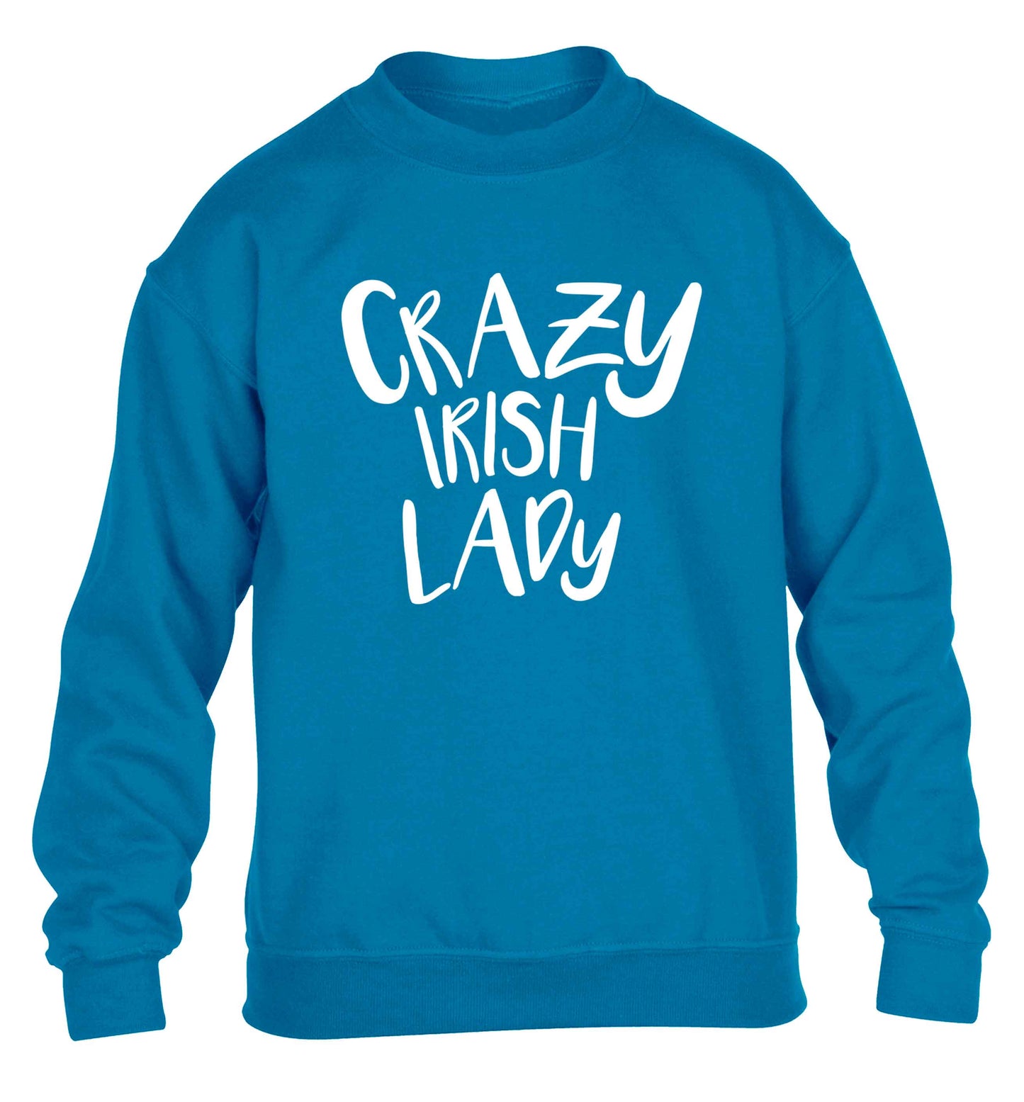 Crazy Irish lady children's blue sweater 12-13 Years