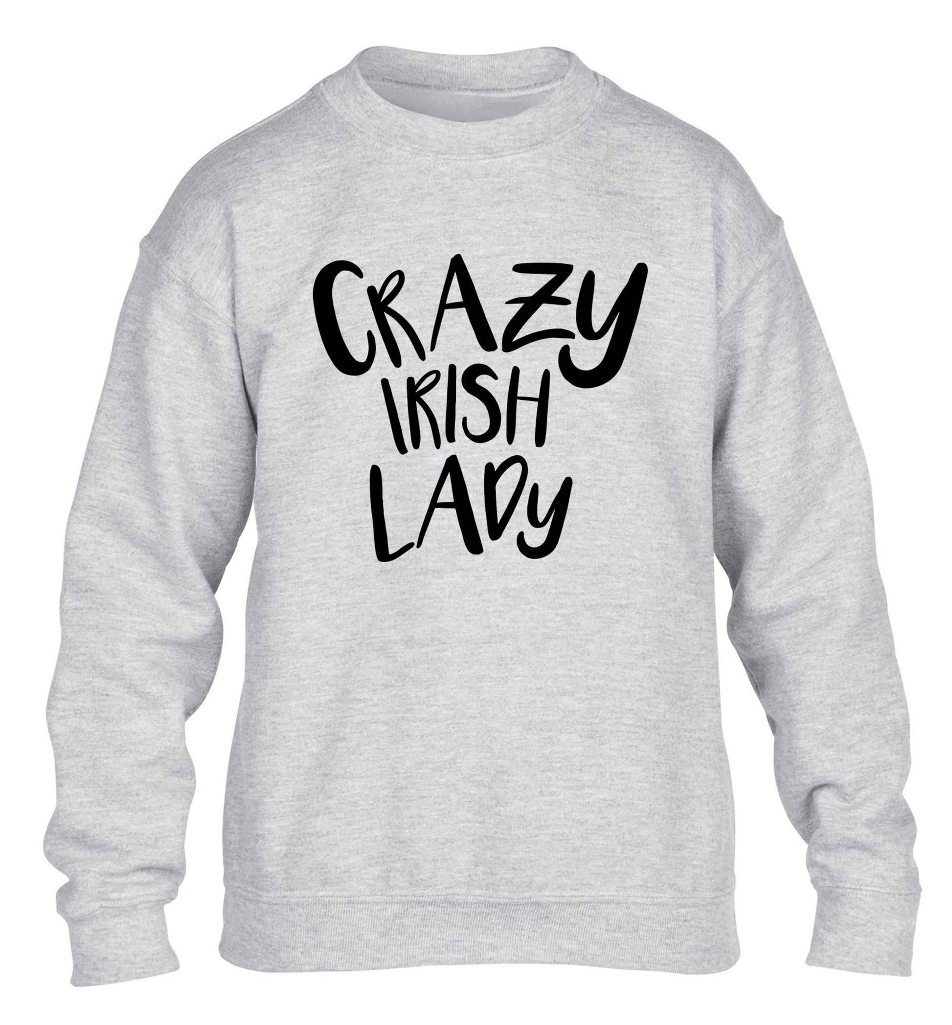 Crazy Irish lady children's grey sweater 12-13 Years