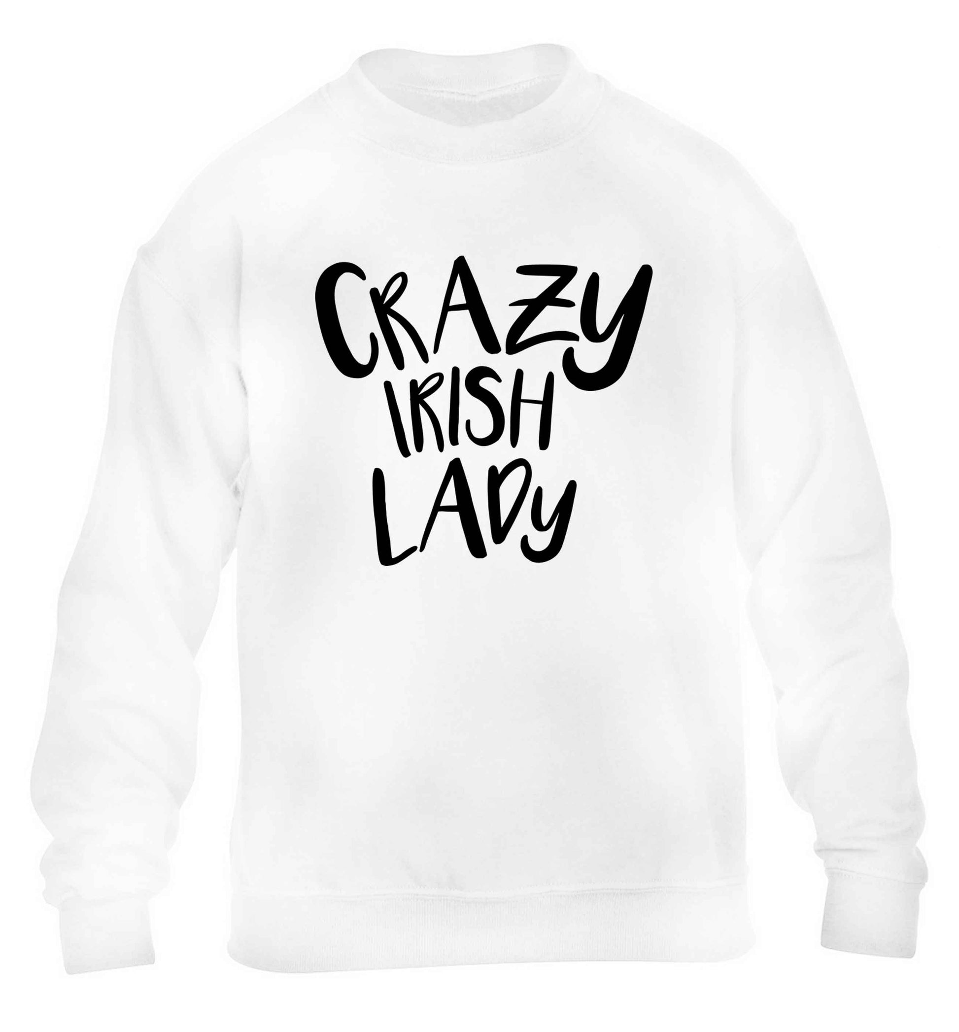 Crazy Irish lady children's white sweater 12-13 Years