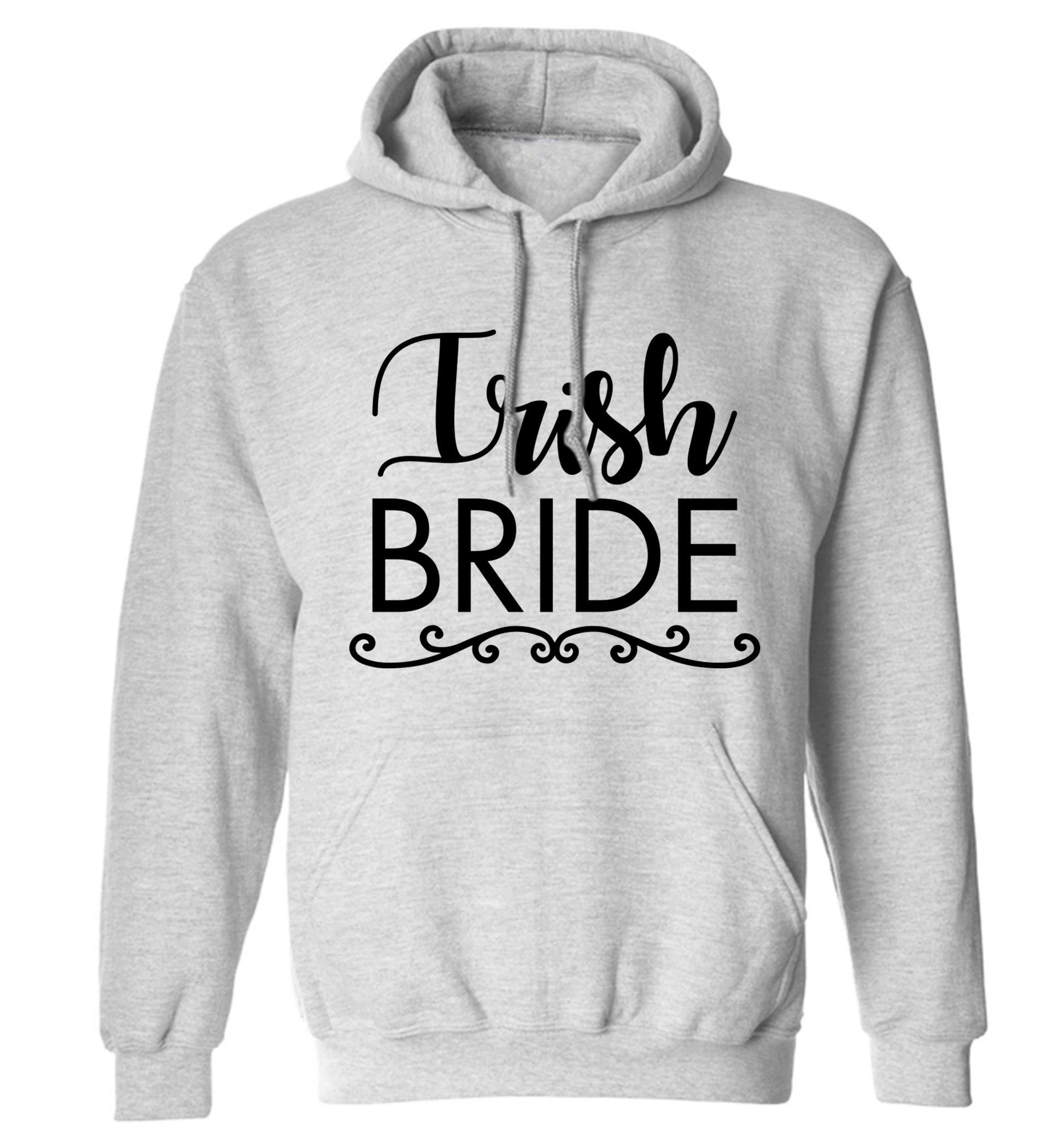Irish bride adults unisex grey hoodie 2XL