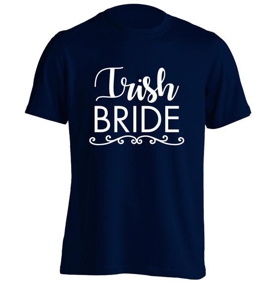 Irish bride adults unisex navy Tshirt 2XL