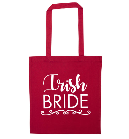 Irish bride red tote bag