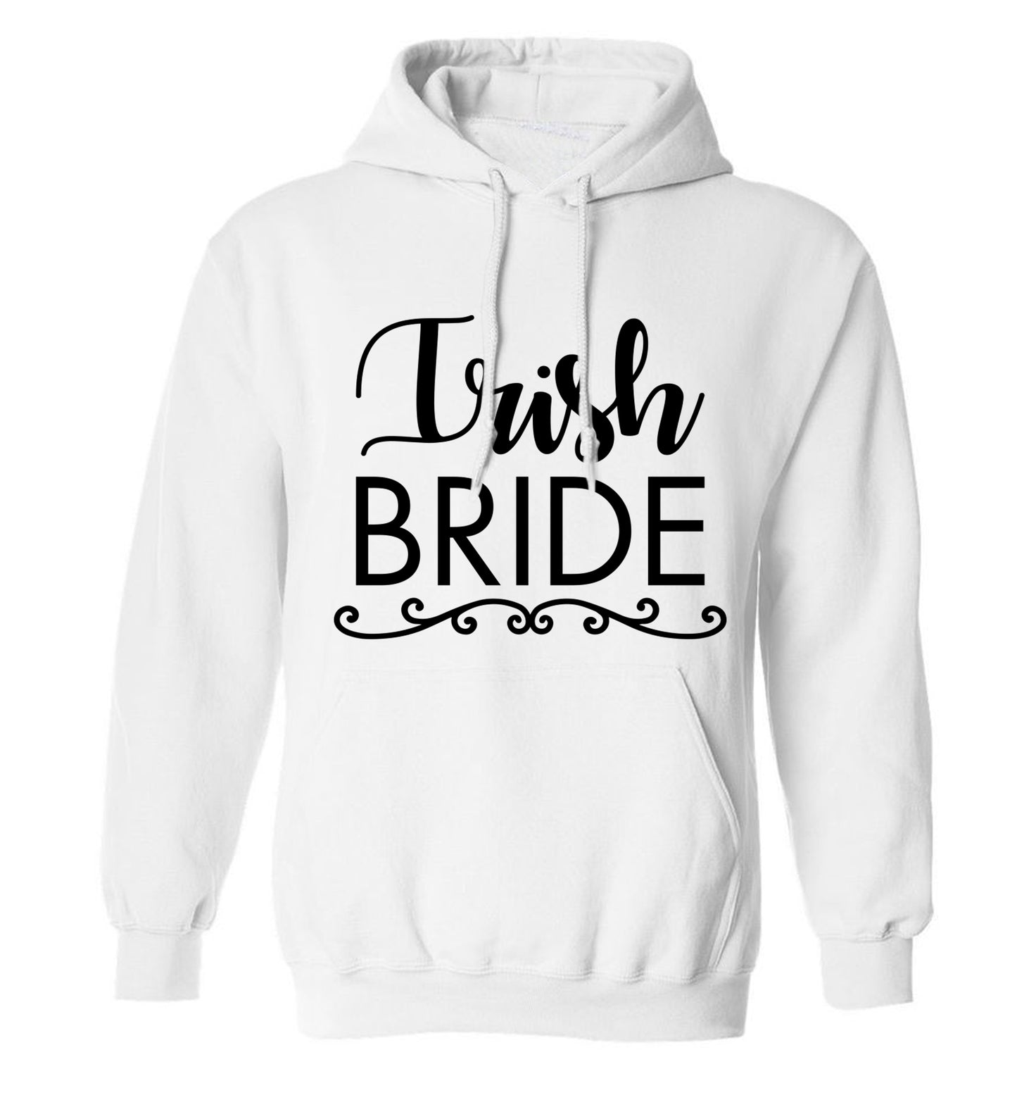 Irish bride adults unisex white hoodie 2XL