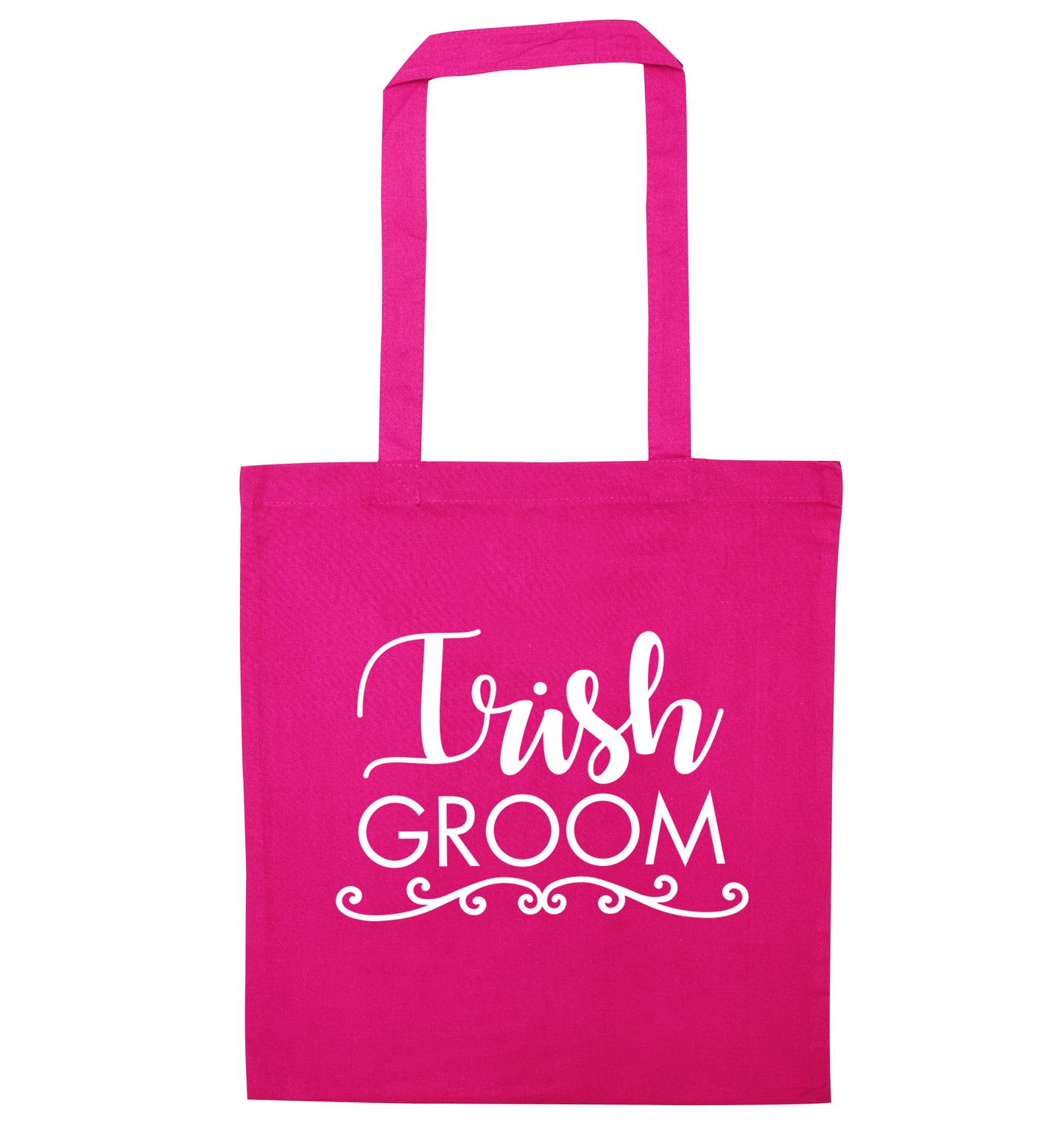 Irish groom pink tote bag