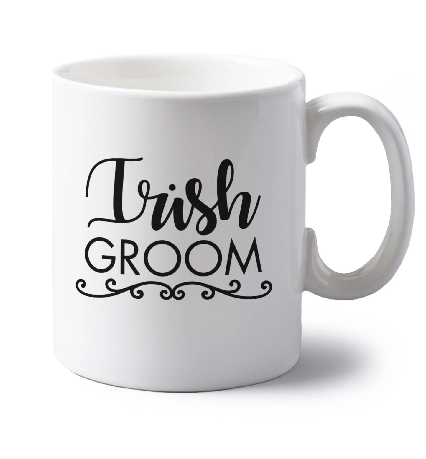 Irish groom left handed white ceramic mug 