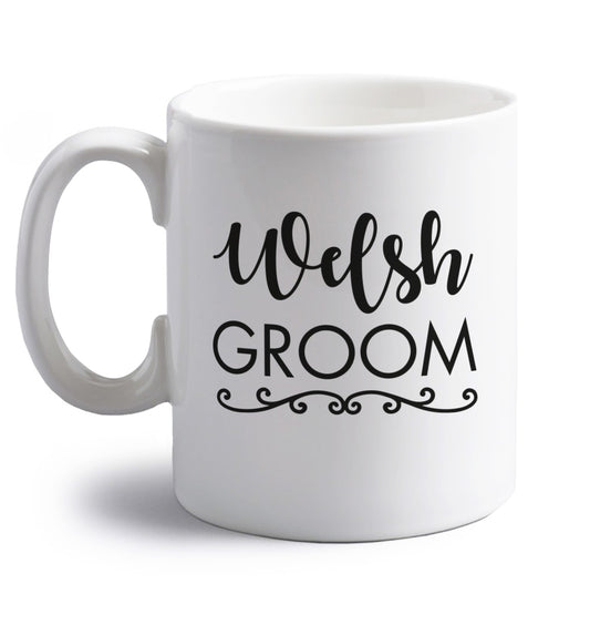 Welsh groom right handed white ceramic mug 