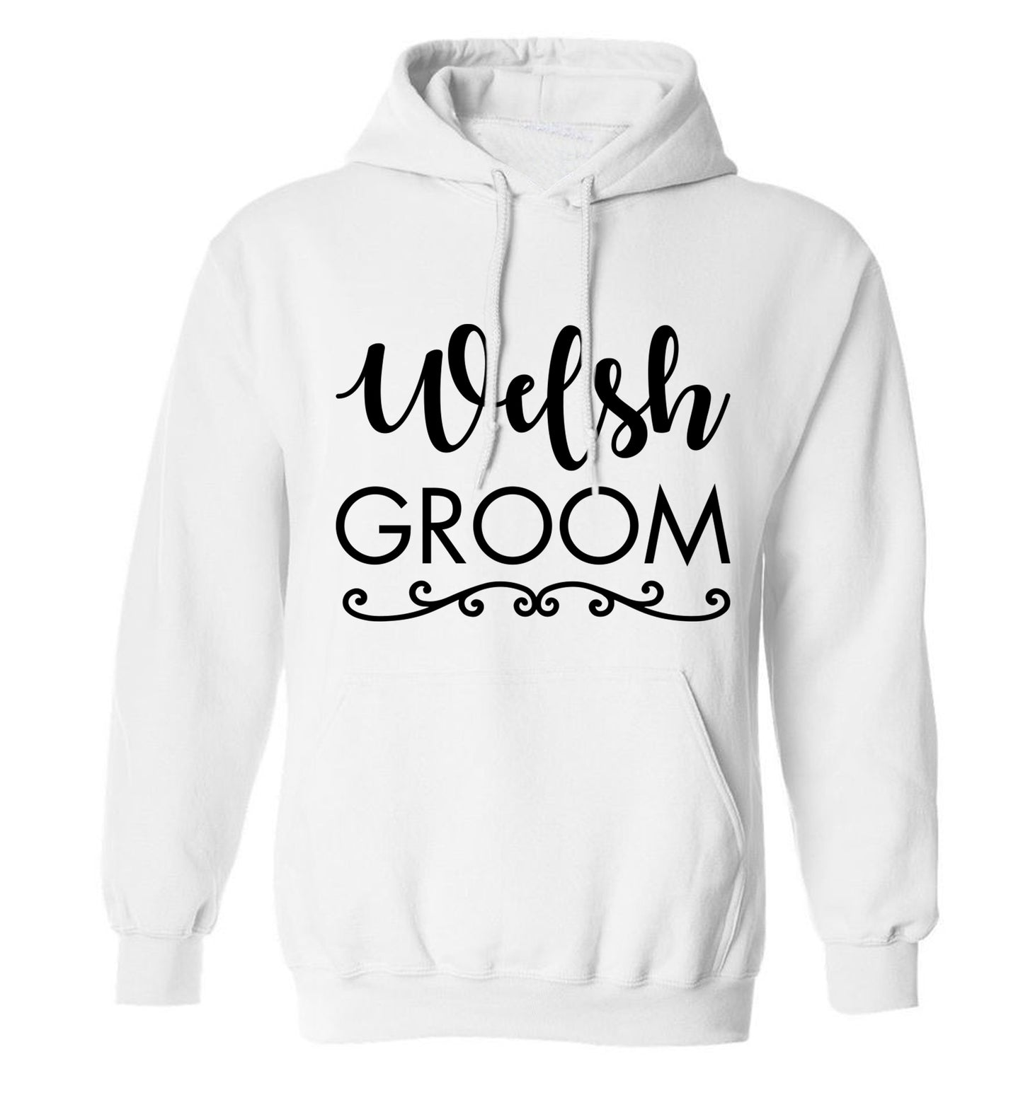 Welsh groom adults unisex white hoodie 2XL