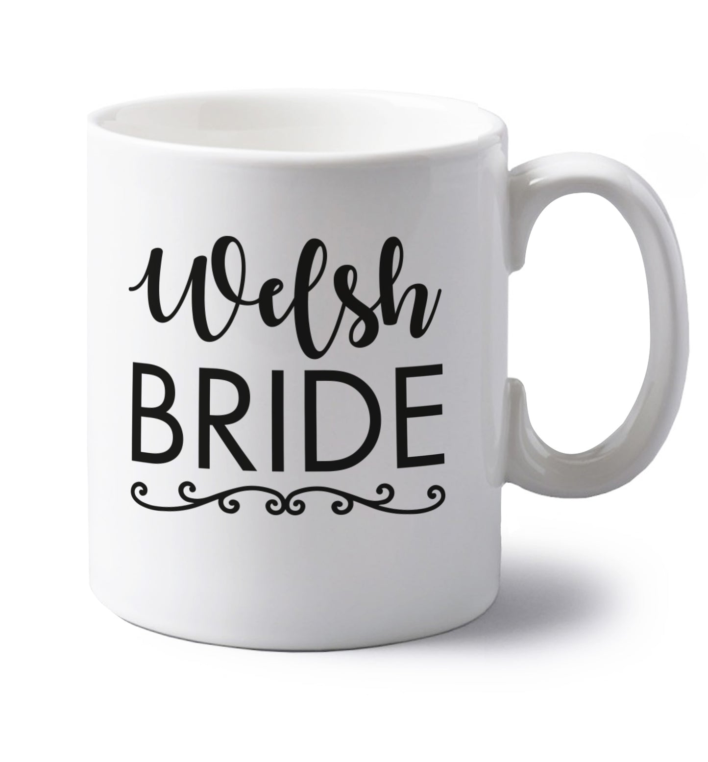 Welsh Bride left handed white ceramic mug 