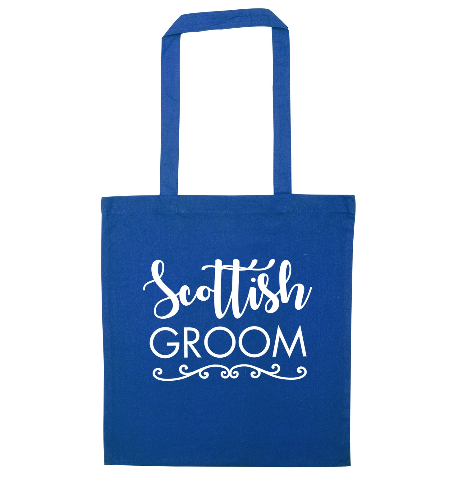 Scottish groom blue tote bag