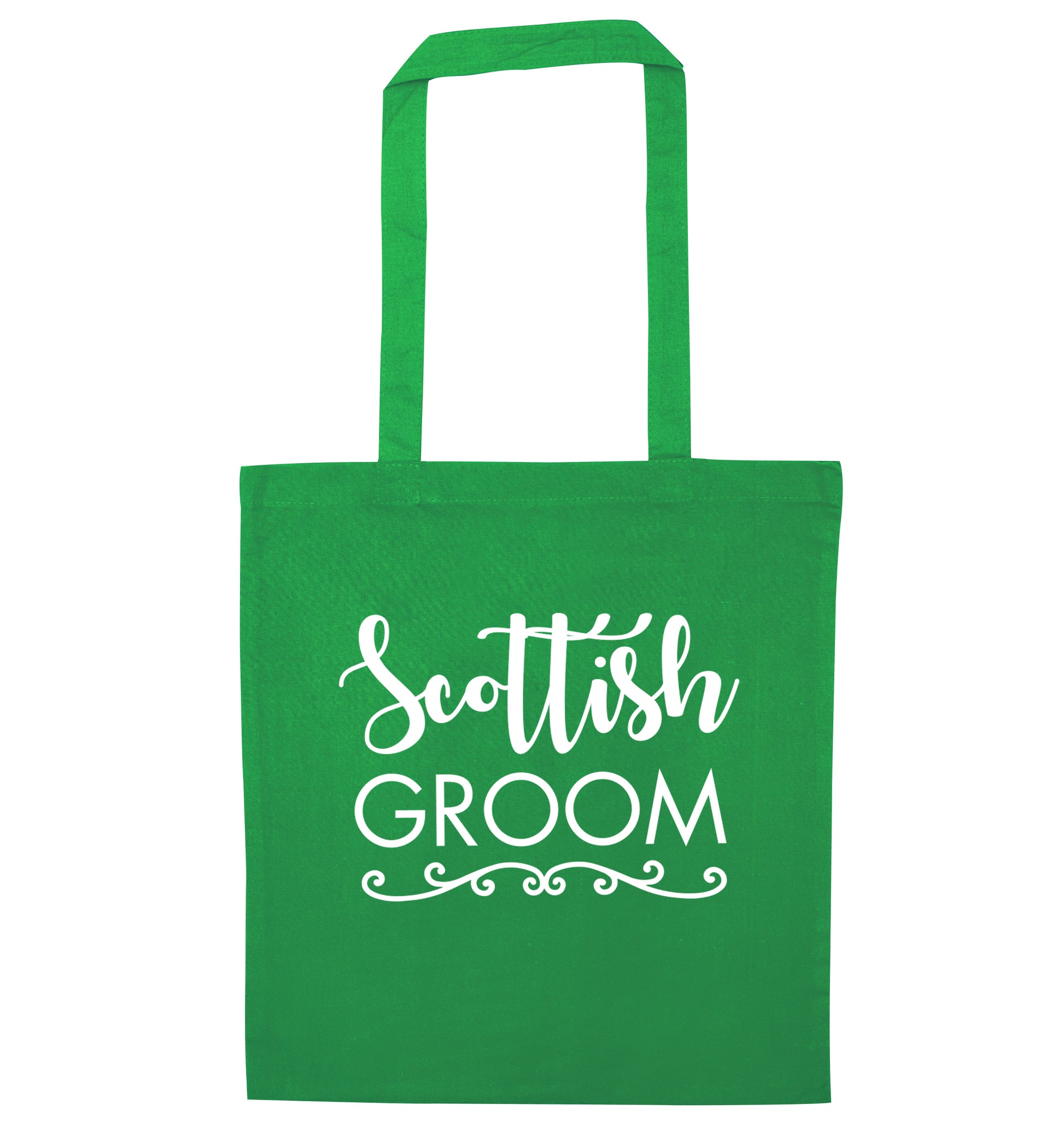 Scottish groom green tote bag