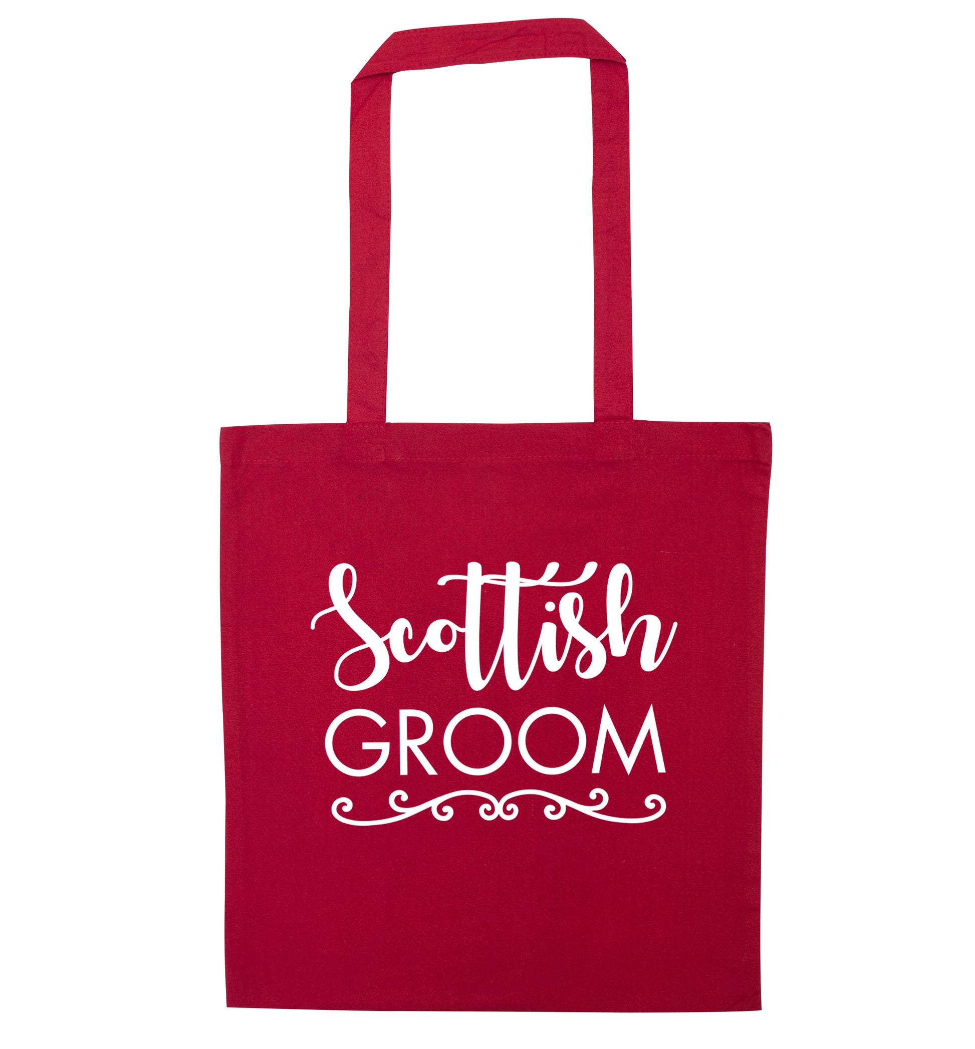 Scottish groom red tote bag