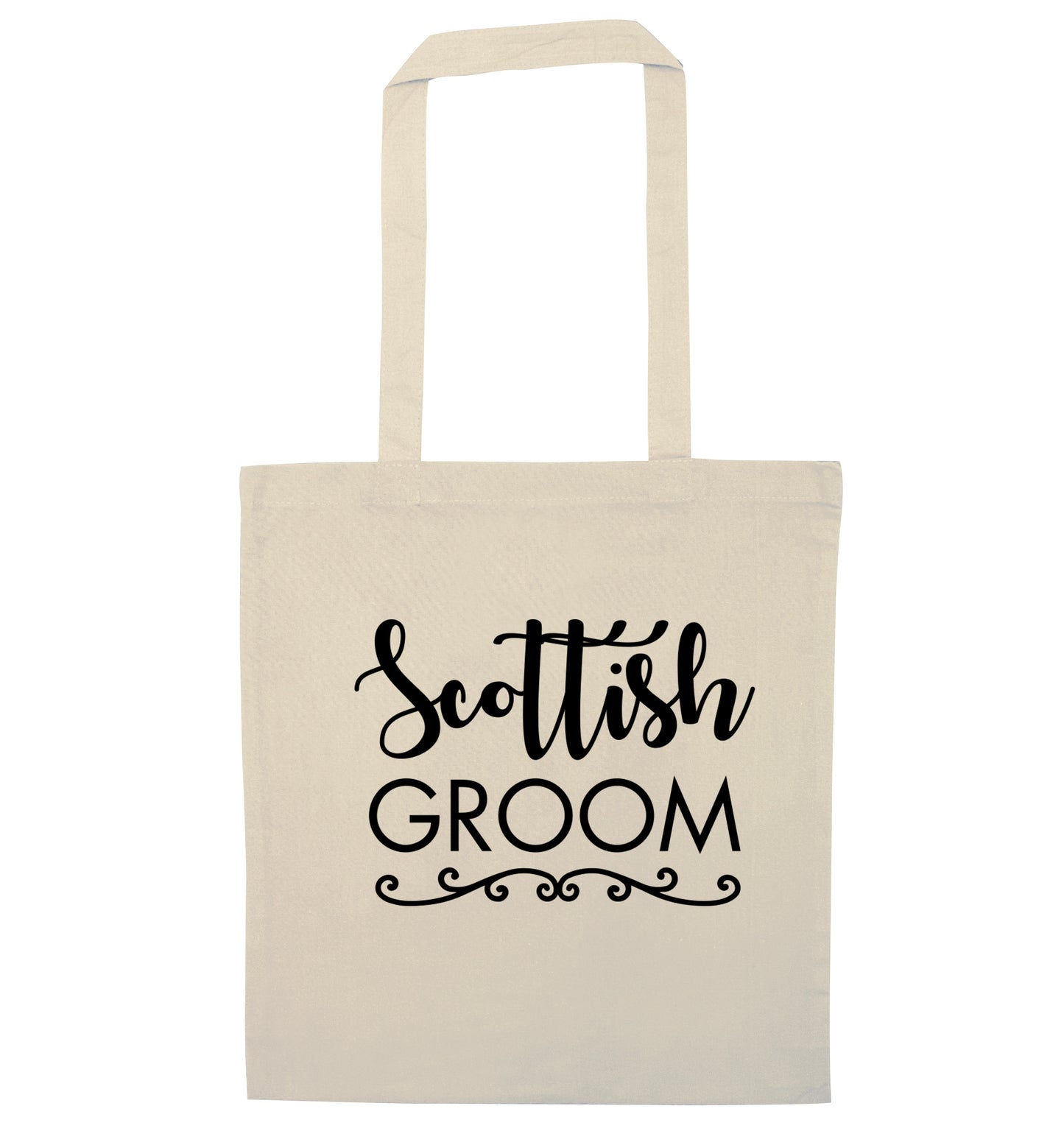Scottish groom natural tote bag