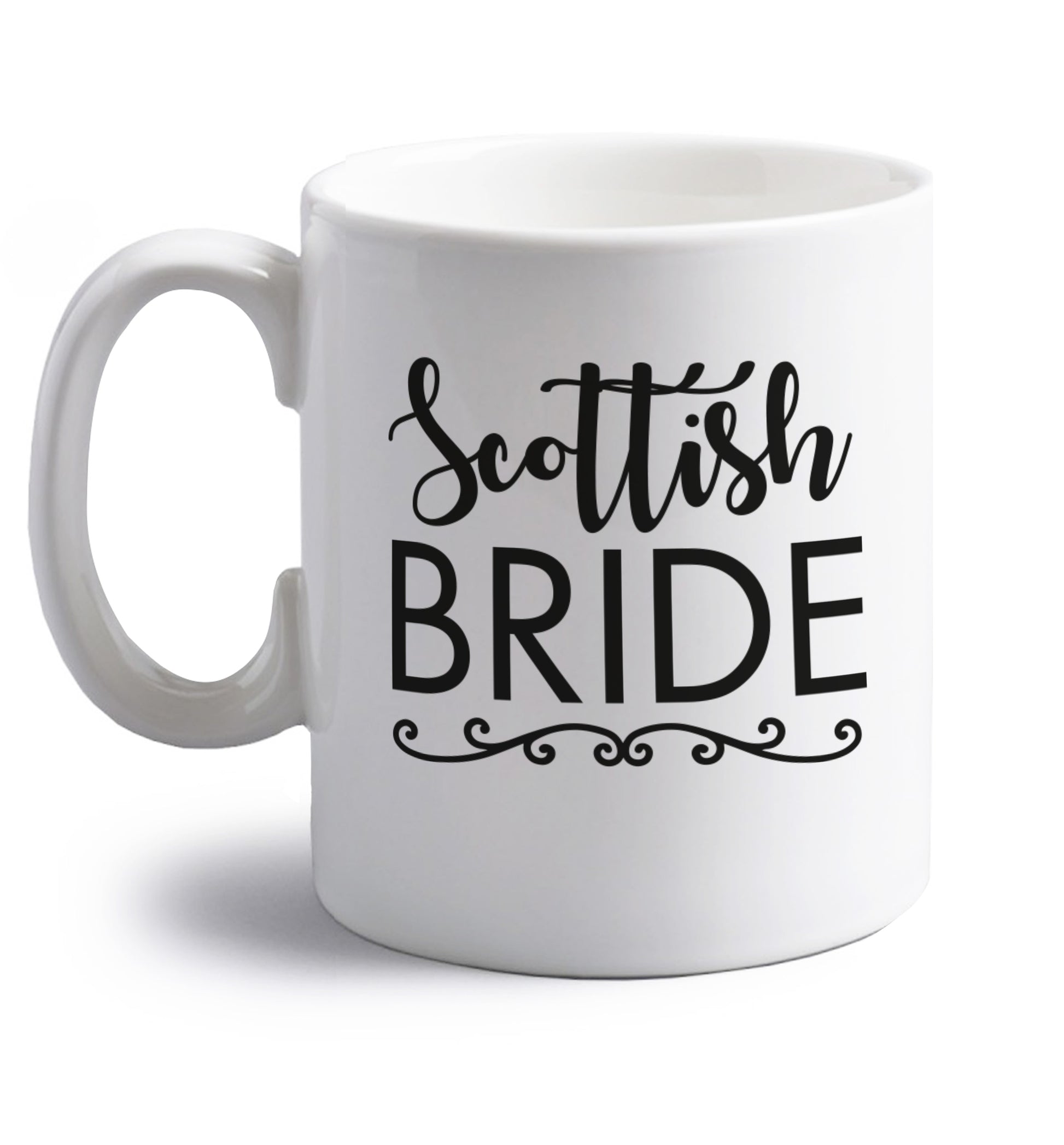 Scottish Bride right handed white ceramic mug 