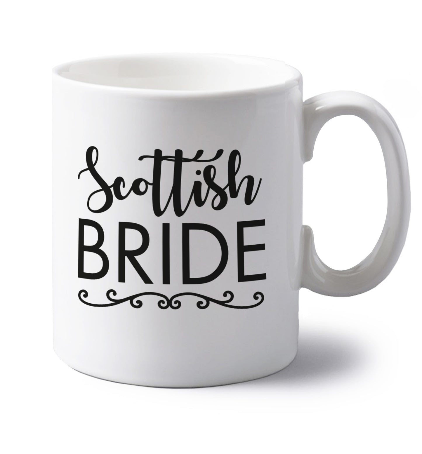 Scottish Bride left handed white ceramic mug 