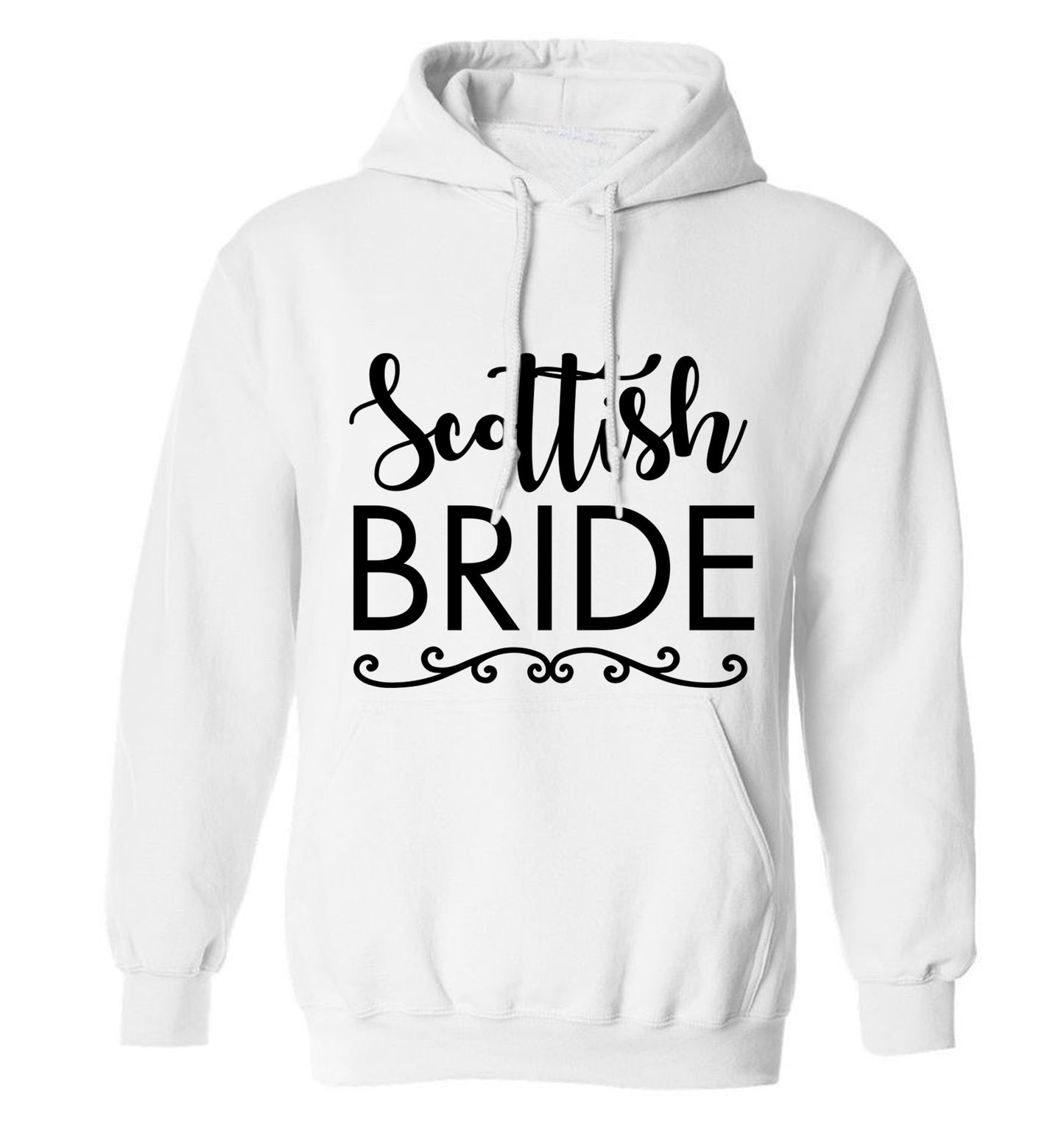 Scottish Bride adults unisex white hoodie 2XL