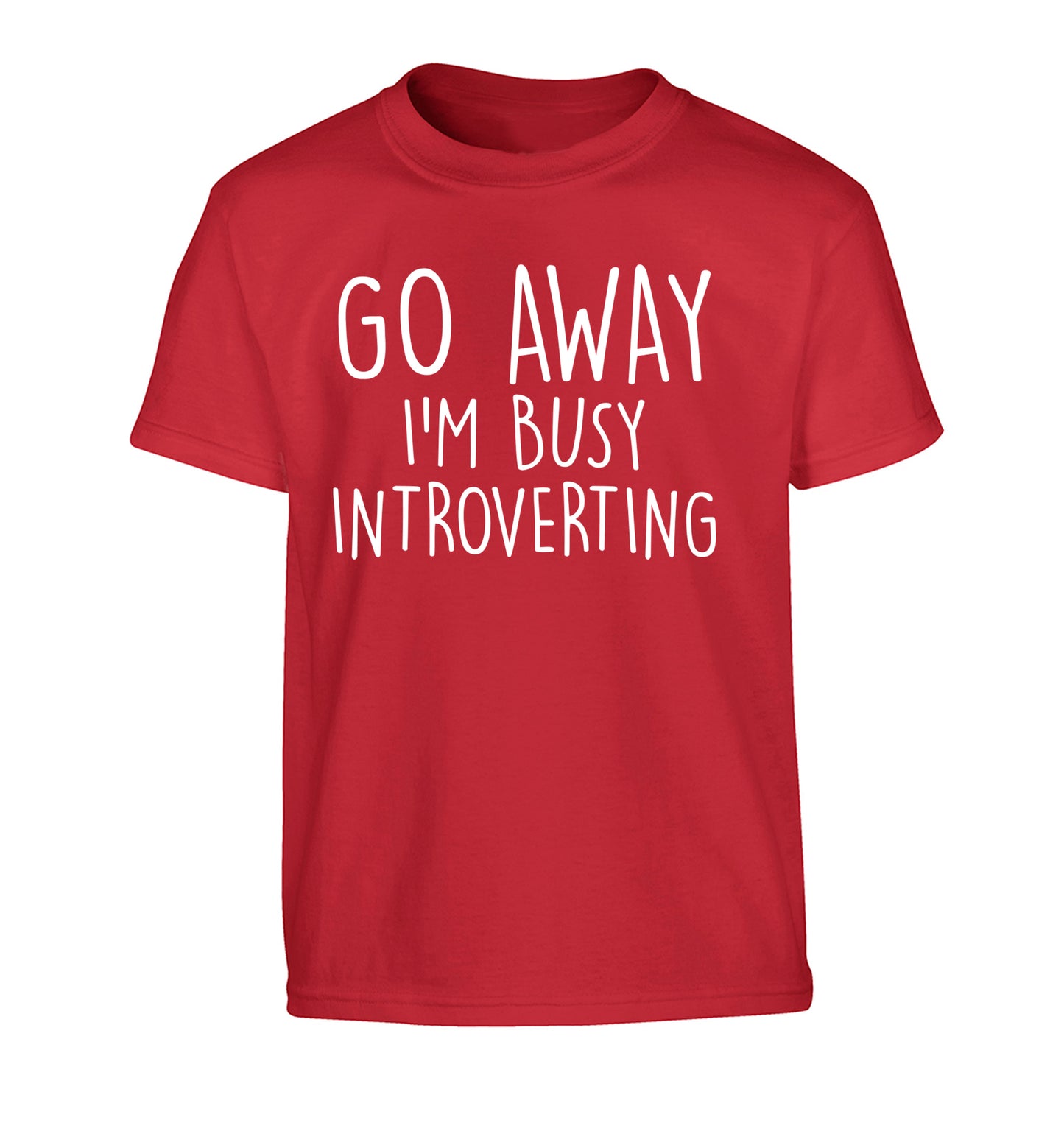 Go away I'm busy introverting Children's red Tshirt 12-13 Years